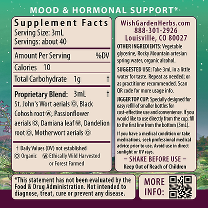 Postpartum Emotional, Baby Blues 4oz Jigger Supplement Facts and Suggested Use