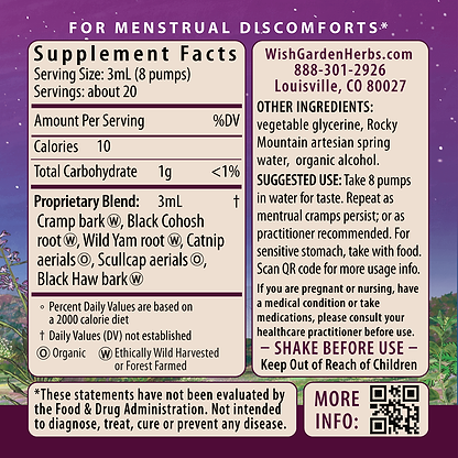 Cramp Release, Menses Soother 2oz Pump Supplement Facts and Suggested Use