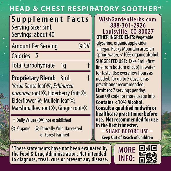 Congestion Rescue, Immune Support for Pregnancy 4oz Jigger Supplement Facts and Suggested Use