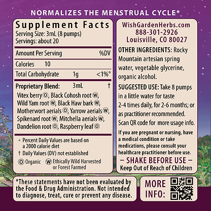 Cycle Harmony, Hormone Support 2oz Pump Supplement Facts and Suggested Use