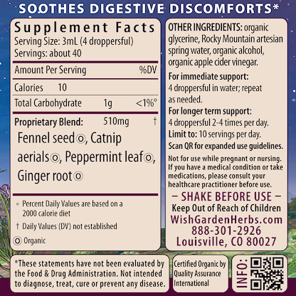 Digestive Rescue, GI Normalizer 4oz Dropper Supplement Facts and Suggested Use