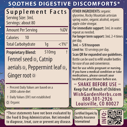 Digestive Rescue, GI Normalizer 8oz Bottle Supplement Facts and Suggested Use