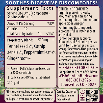 Digestive Rescue, GI Normalizer 1oz Dropper Supplement Facts and Suggested Use