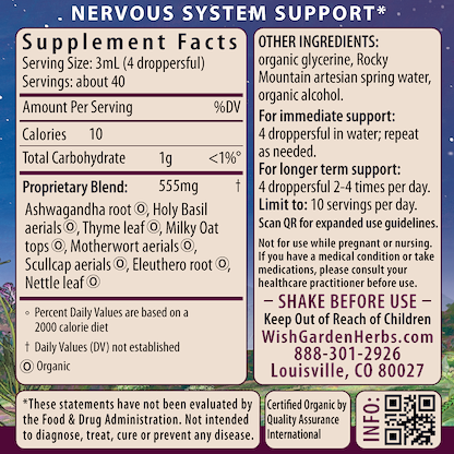Deep Stress, Daily Calm 4oz Dropper Supplement Facts and Suggested Use
