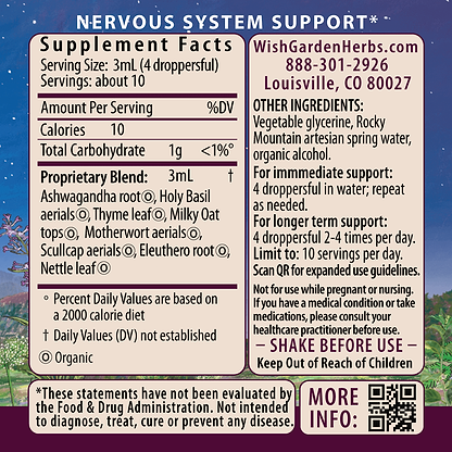 Deep Stress, Daily Calm 1oz Dropper Supplement Facts and Suggested Use
