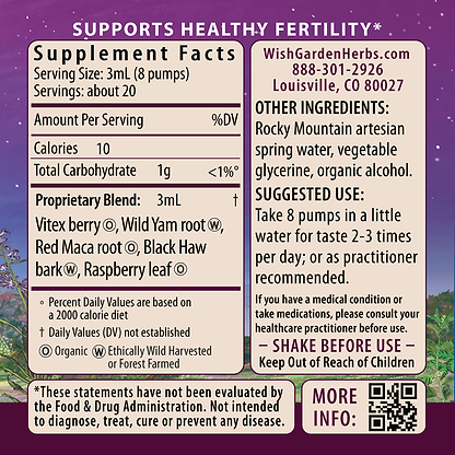 Fertility Prep, Conception Support 2oz Pump Supplement Facts and Suggested Use