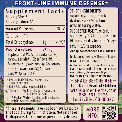 Kick-Ass Immune, Activator 8oz Bottle Supplement Facts and Suggested Use