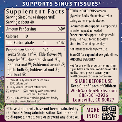 Kick-Ass Sinus, Move & Soothe 4oz Jigger Supplement Facts and Suggested Use