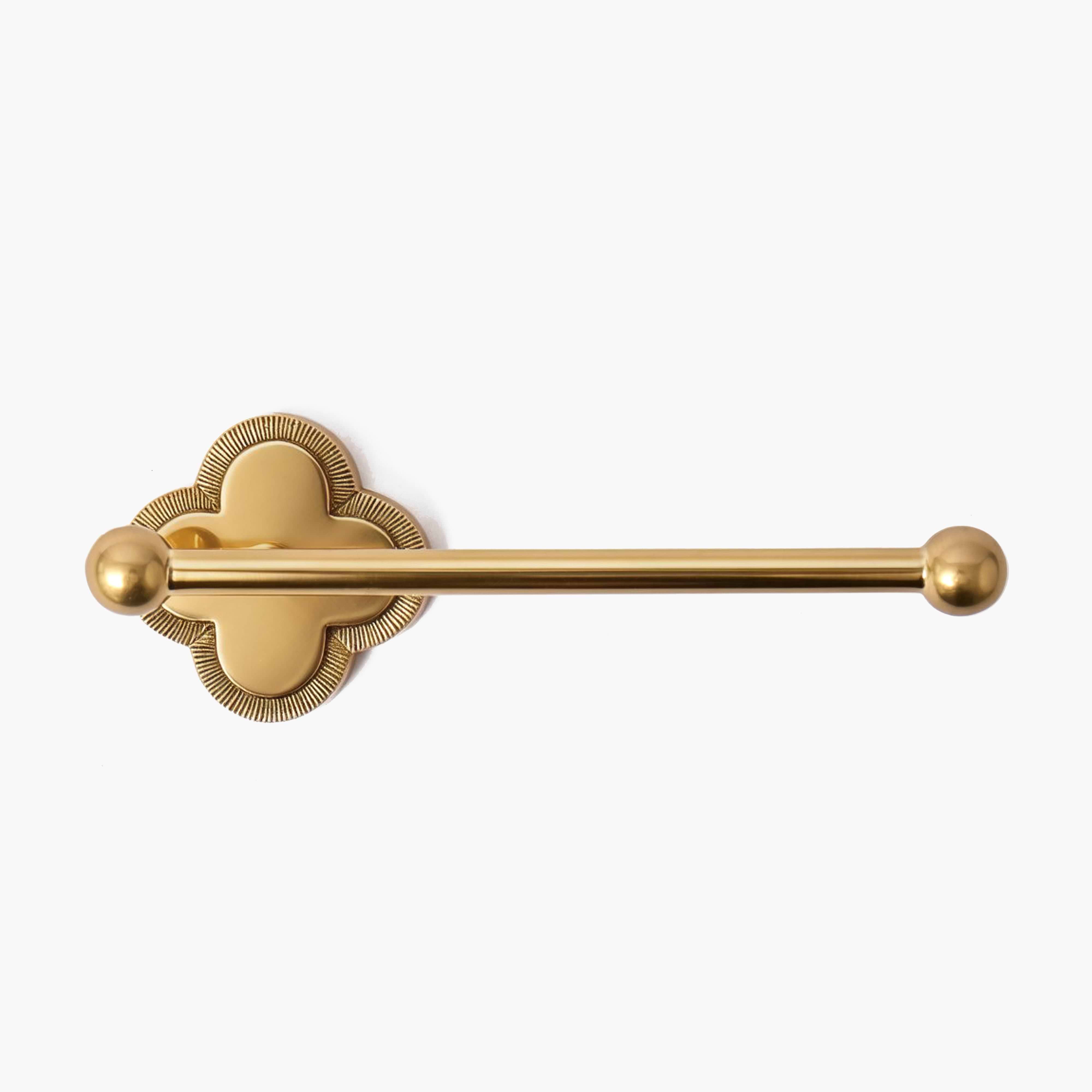 Quatrefoil Brass Toilet Roll Holder