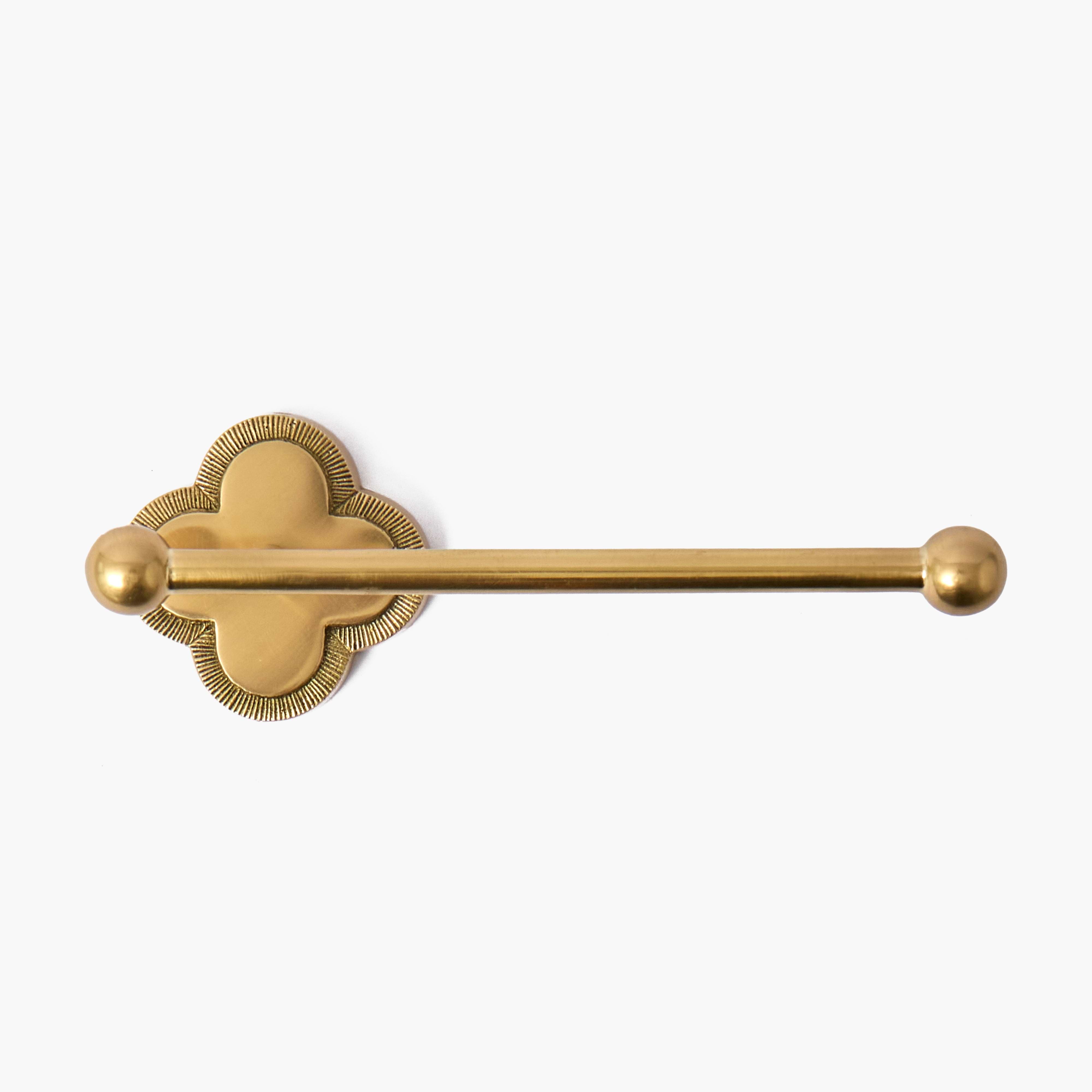Quatrefoil Brass Toilet Roll Holder