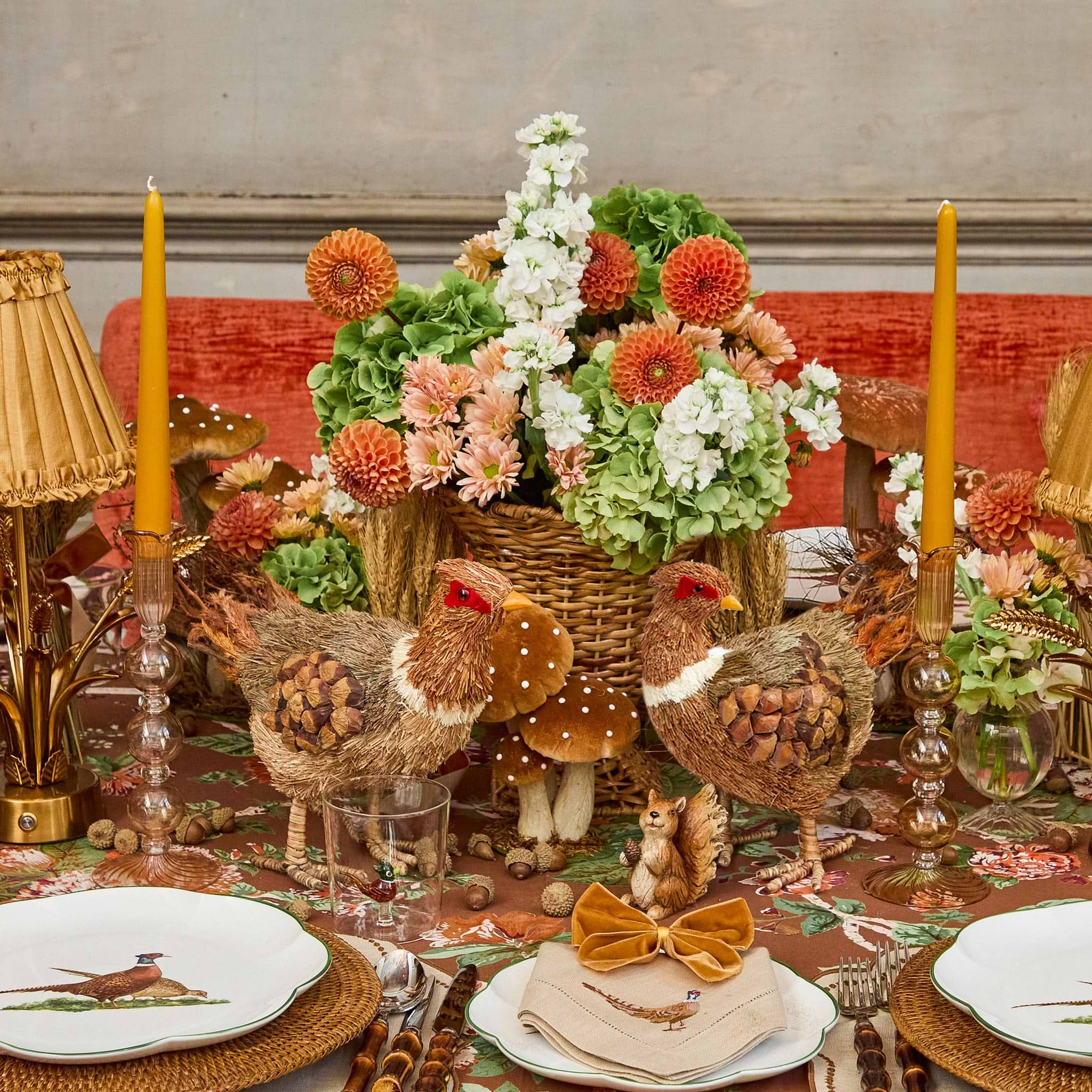 Decorative Raffia Pheasant (Pair)