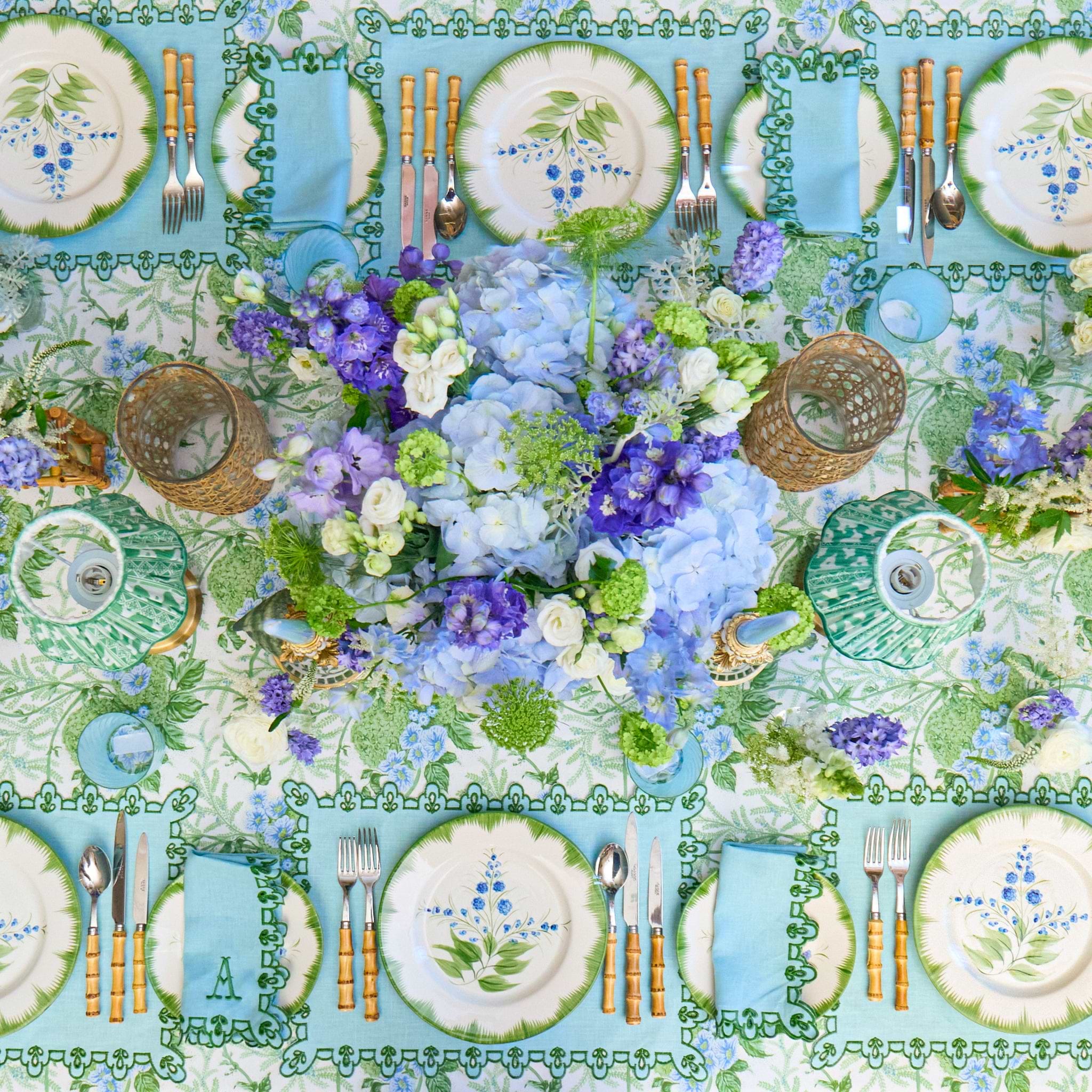 Blue & Green Sophia Waxed Placemats (Set of 4)