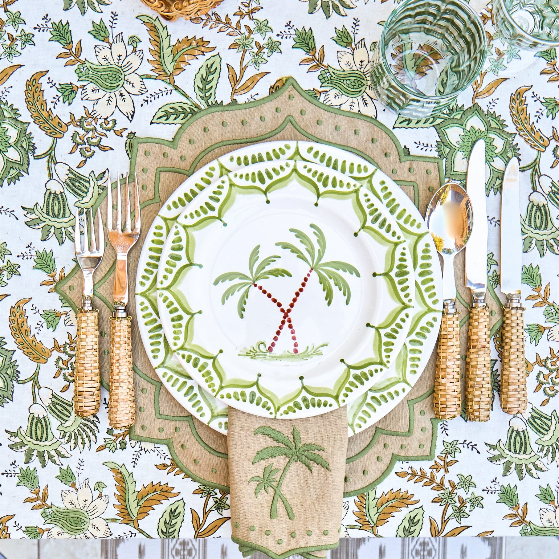 Sand & Green Celestria Placemats (Set of 4)