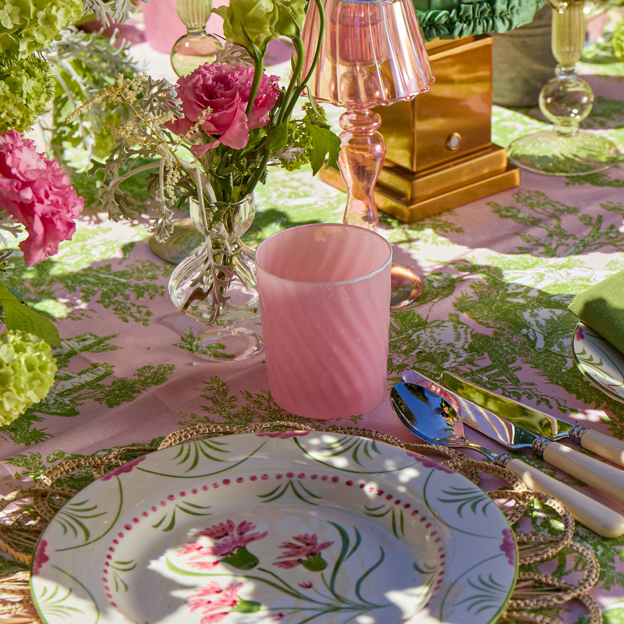 Petal Pink Swirl Water Glasses (Set of 4)