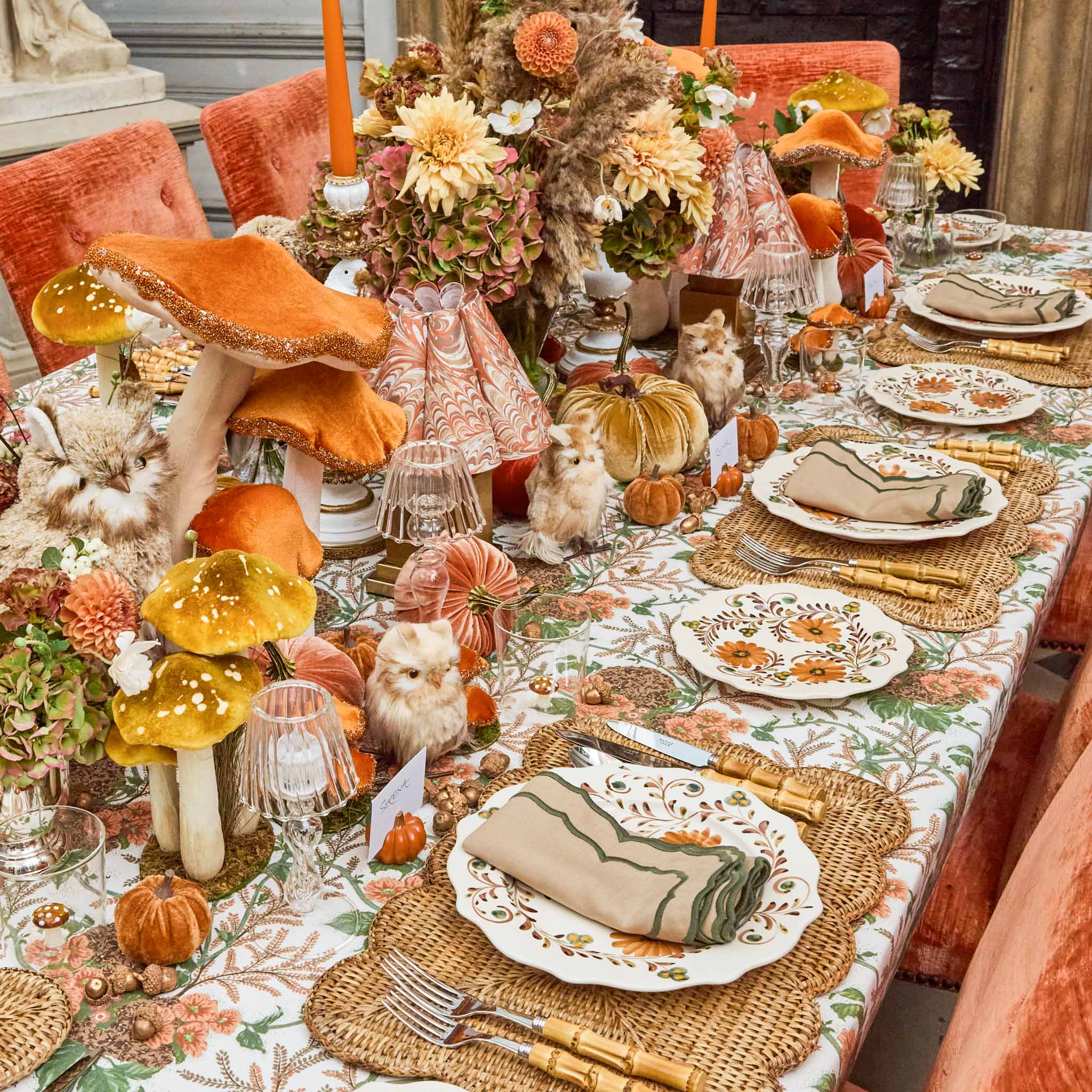 Autumn Flowers Starter Plates (Set of 4)
