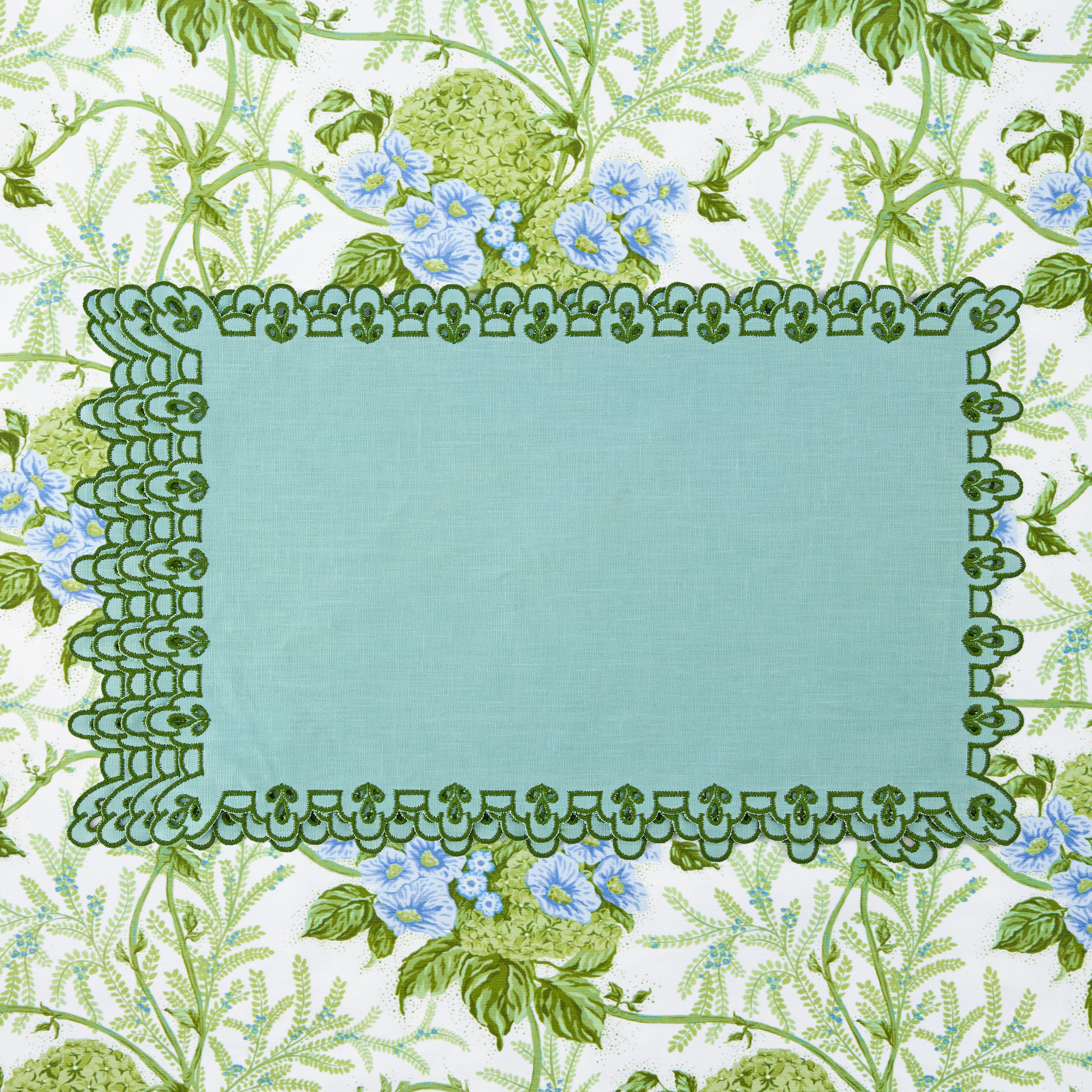 Blue & Green Sophia Waxed Placemats (Set of 4)