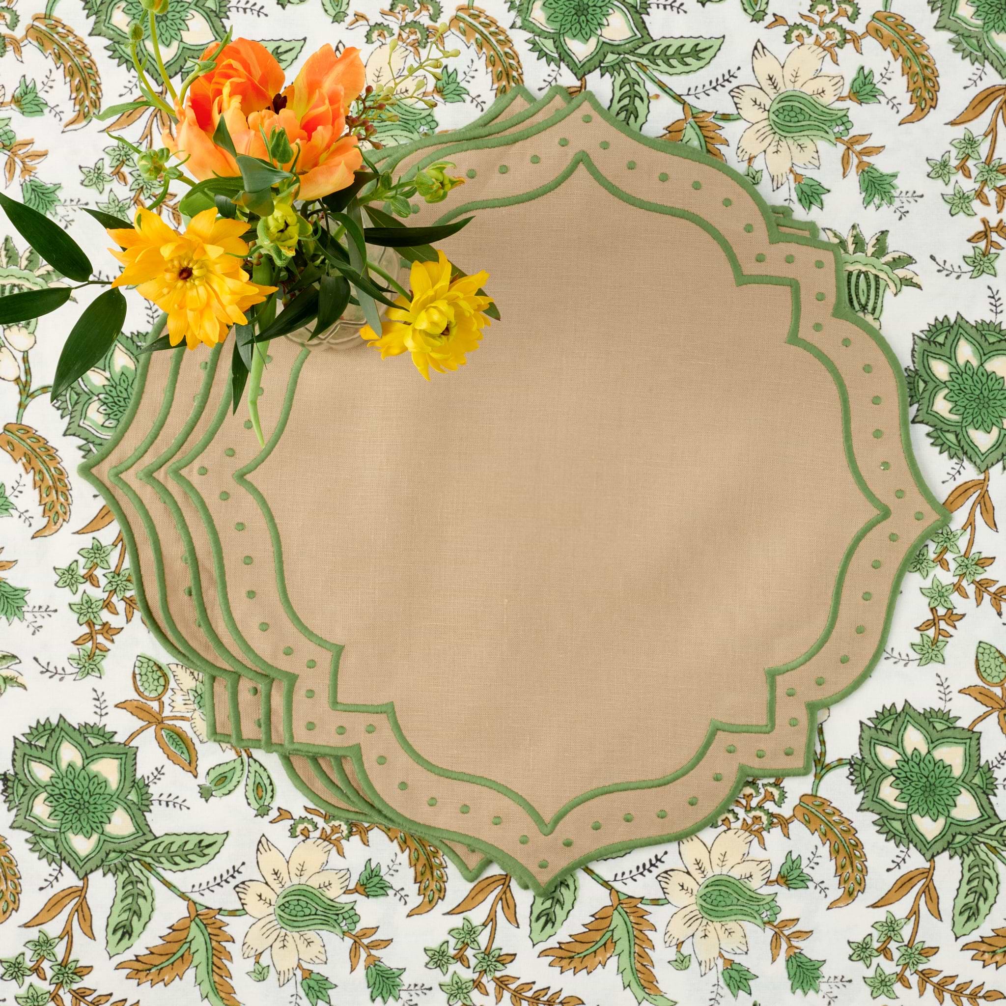 Sand & Green Celestria Placemats (Set of 4)