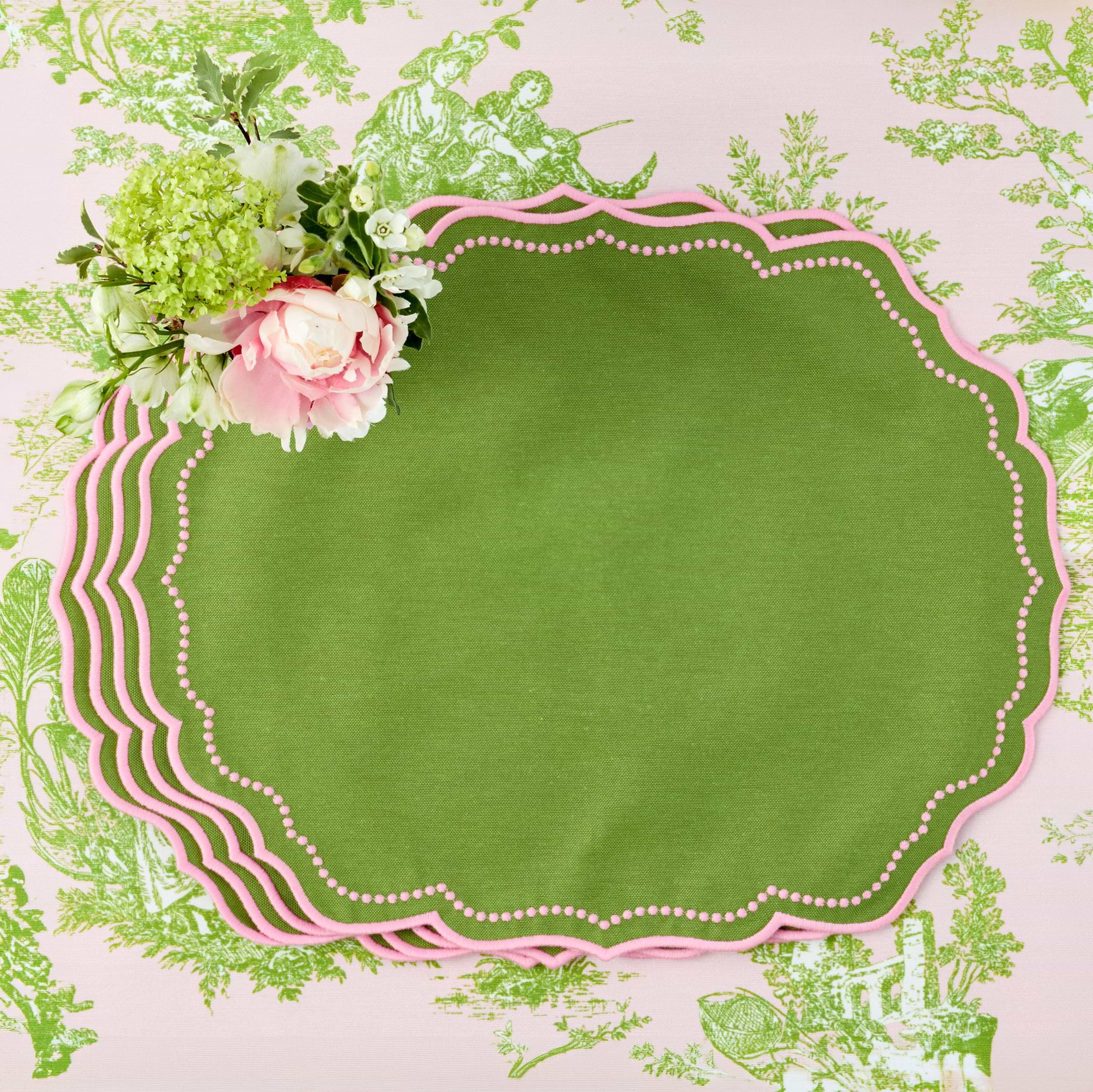 Green & Pink Gisele Placemats (Set of 4)