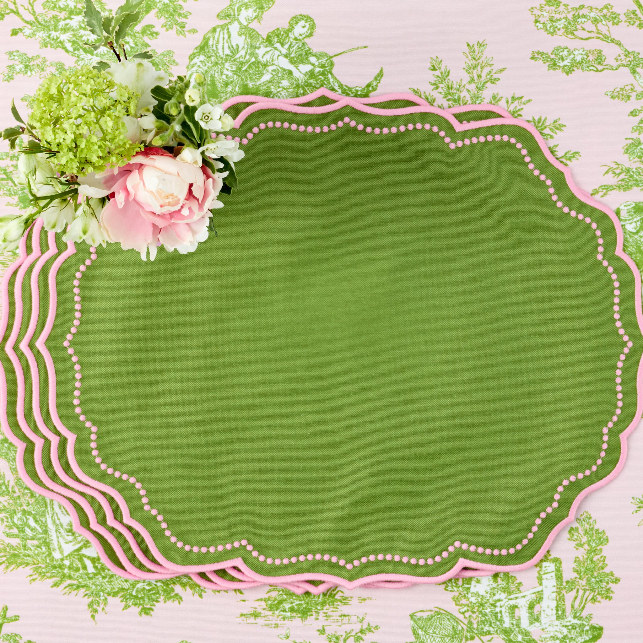 Green & Pink Gisele Placemats (Set of 4)