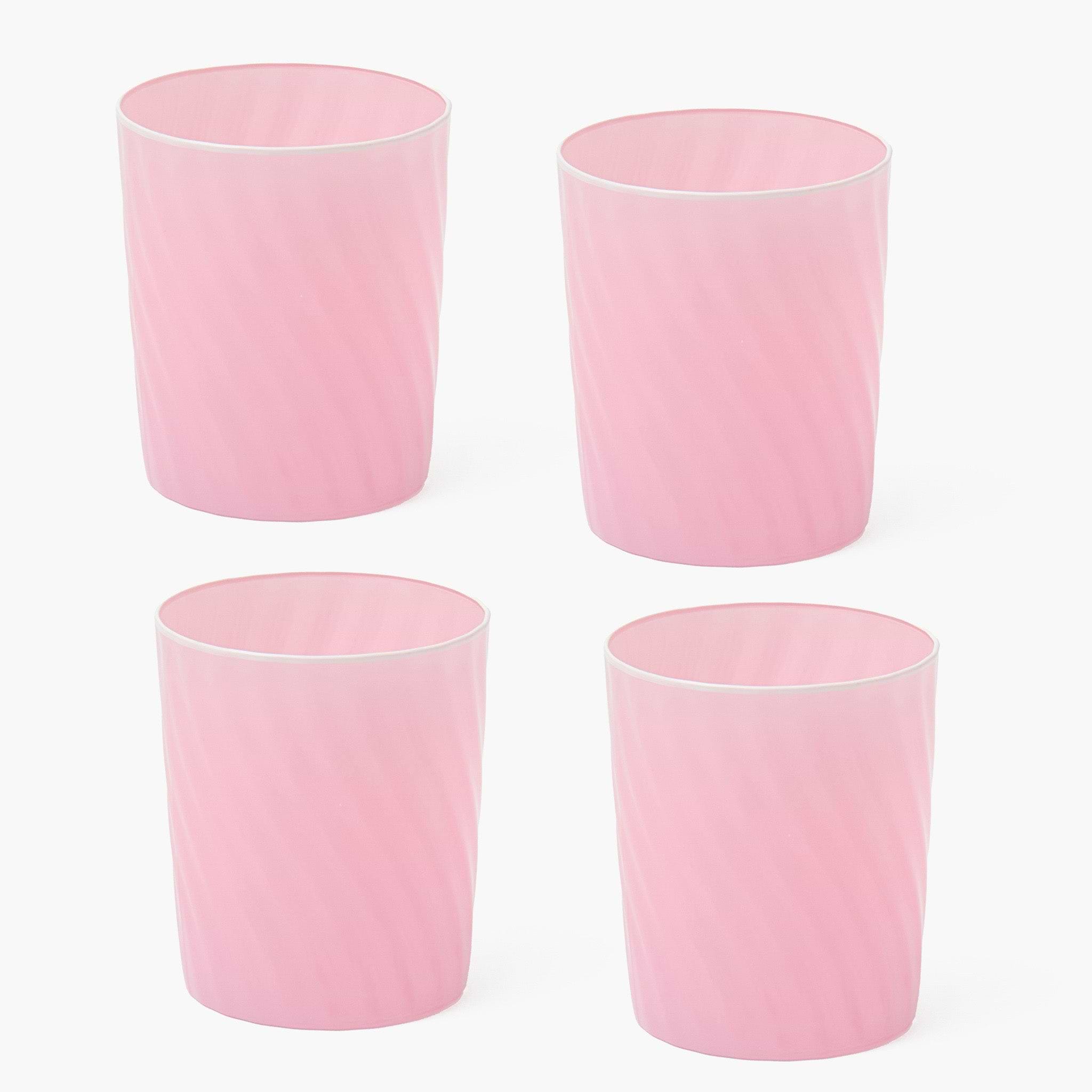 Petal Pink Swirl Water Glasses (Set of 4)