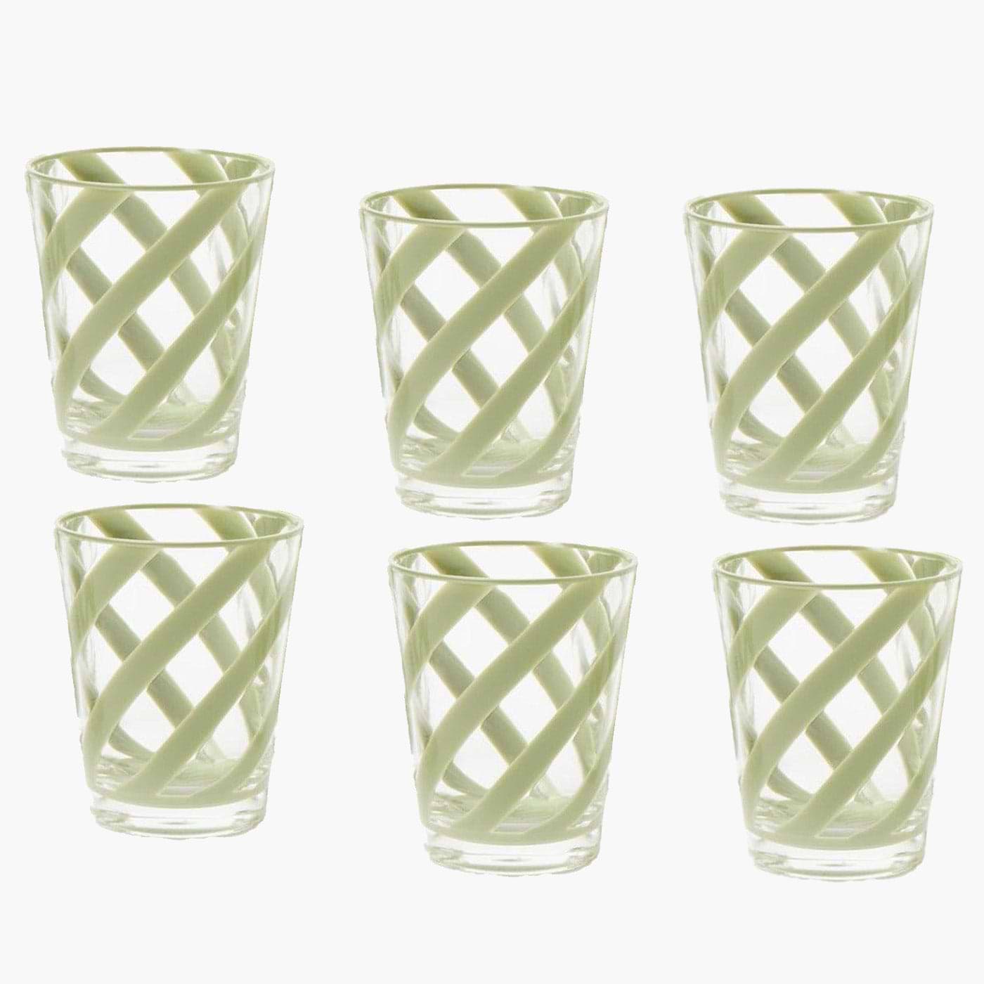 Green Swirl Outdoor Glasses (Set of 6)