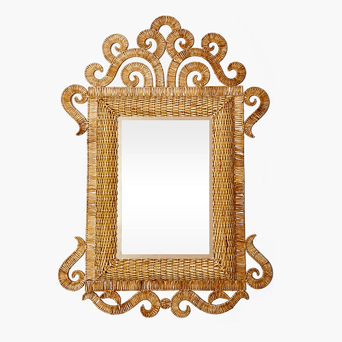 The Medium Grand Rattan Mirror