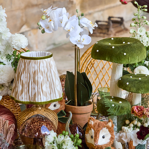 Faux Dancing Lady Orchid in Chinoiserie Planter