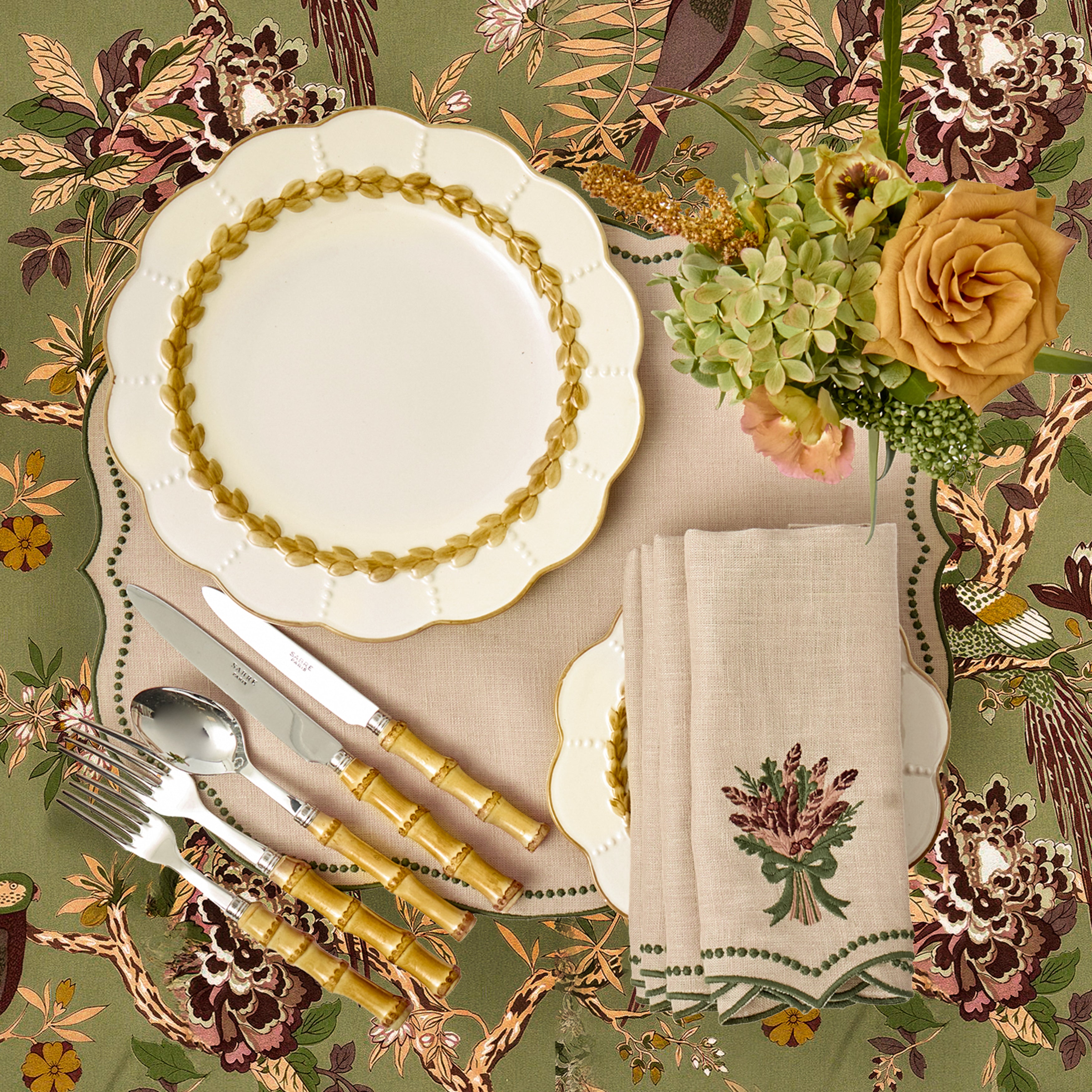 Putty Laurel Dinner Plate
