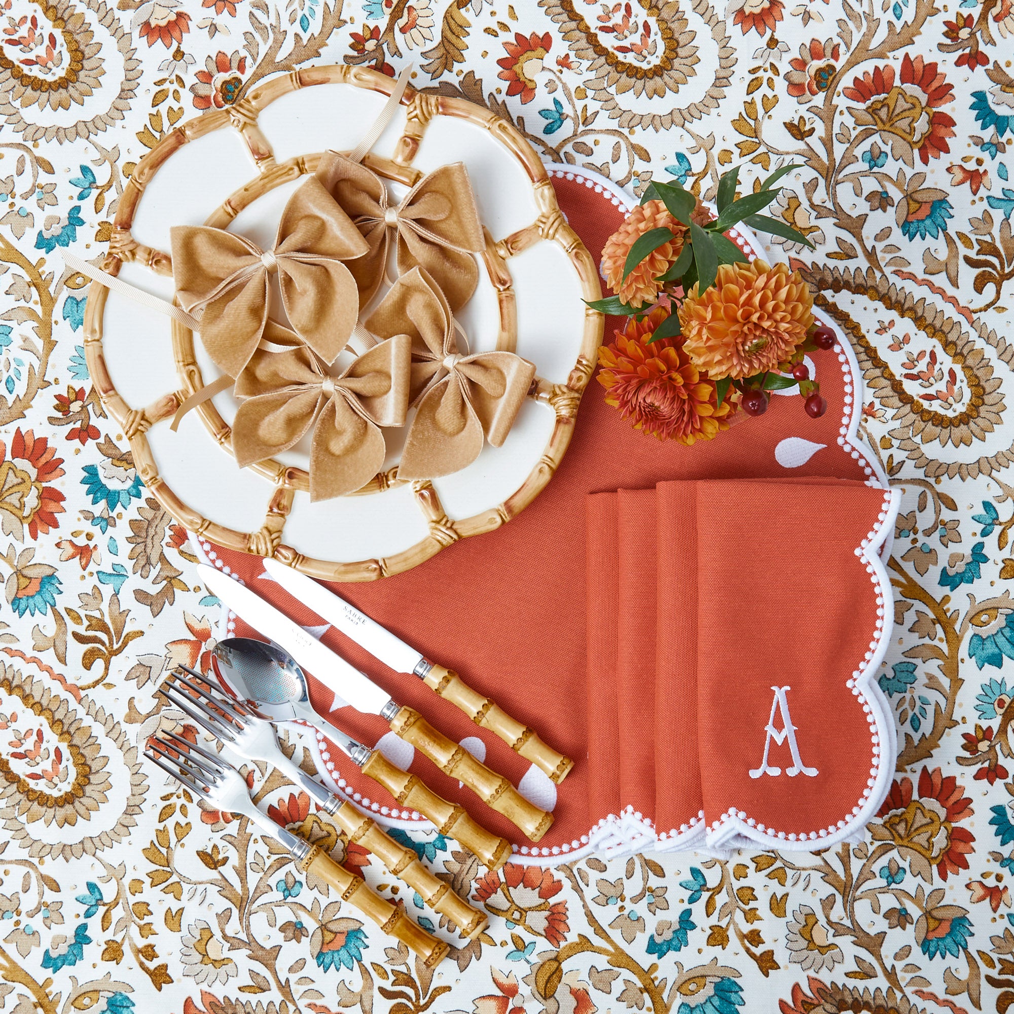 Oat Velvet Napkin Bows (Set of 4)