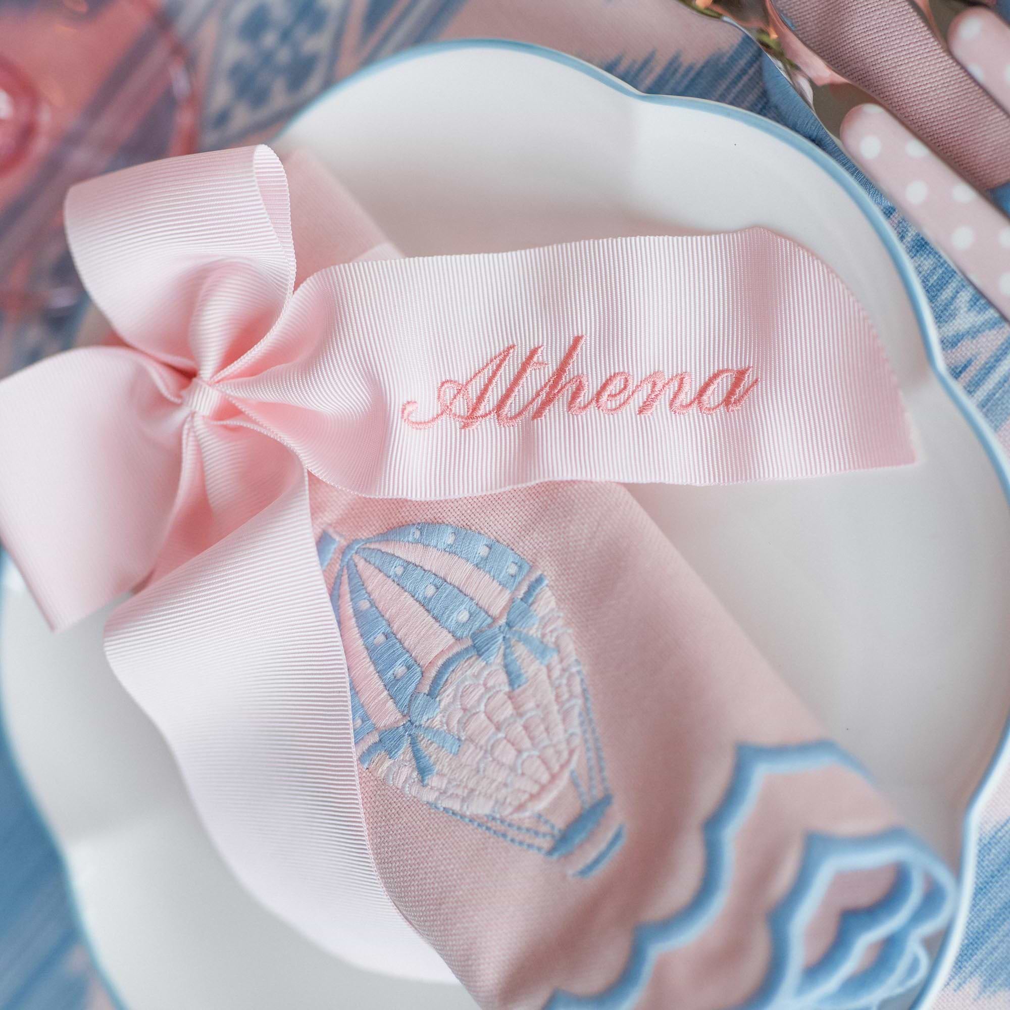 Pink Personalisable Grosgrain Bow