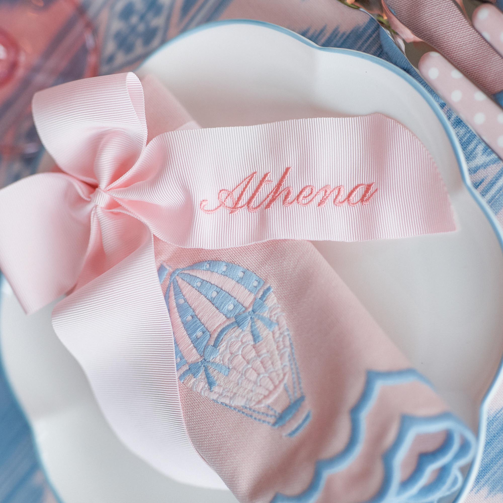 Pink Personalisable Grosgrain Bow