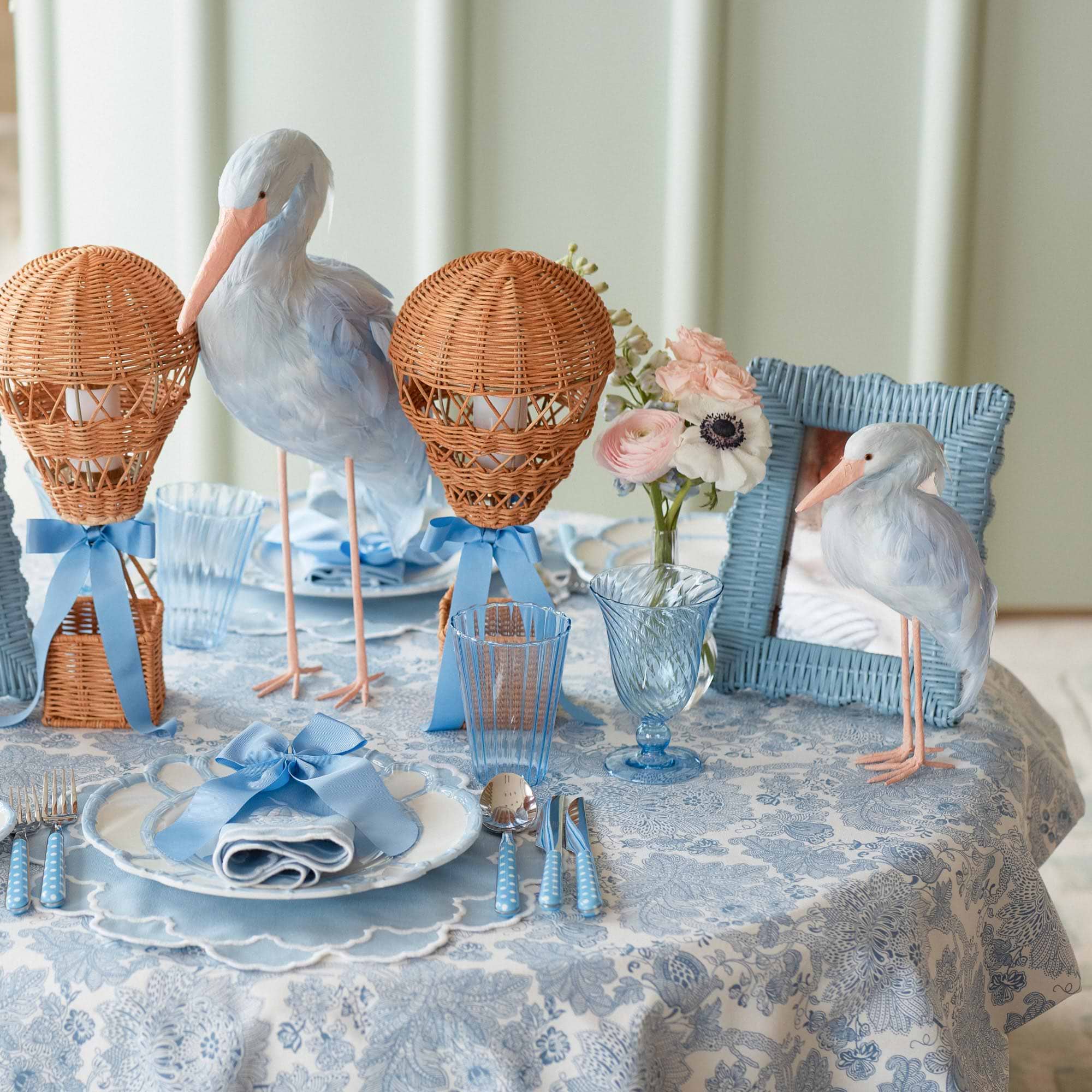 Blue Saskia Stork Family