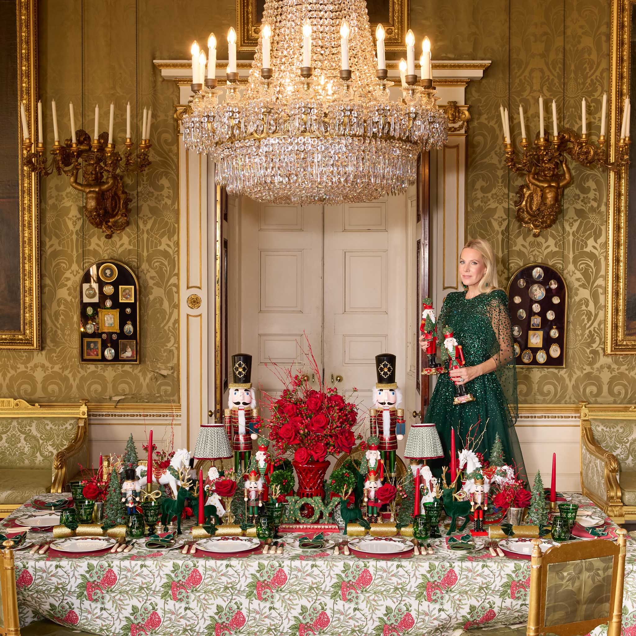 Large Christmas Nutcrackers with Trees (Pair)
