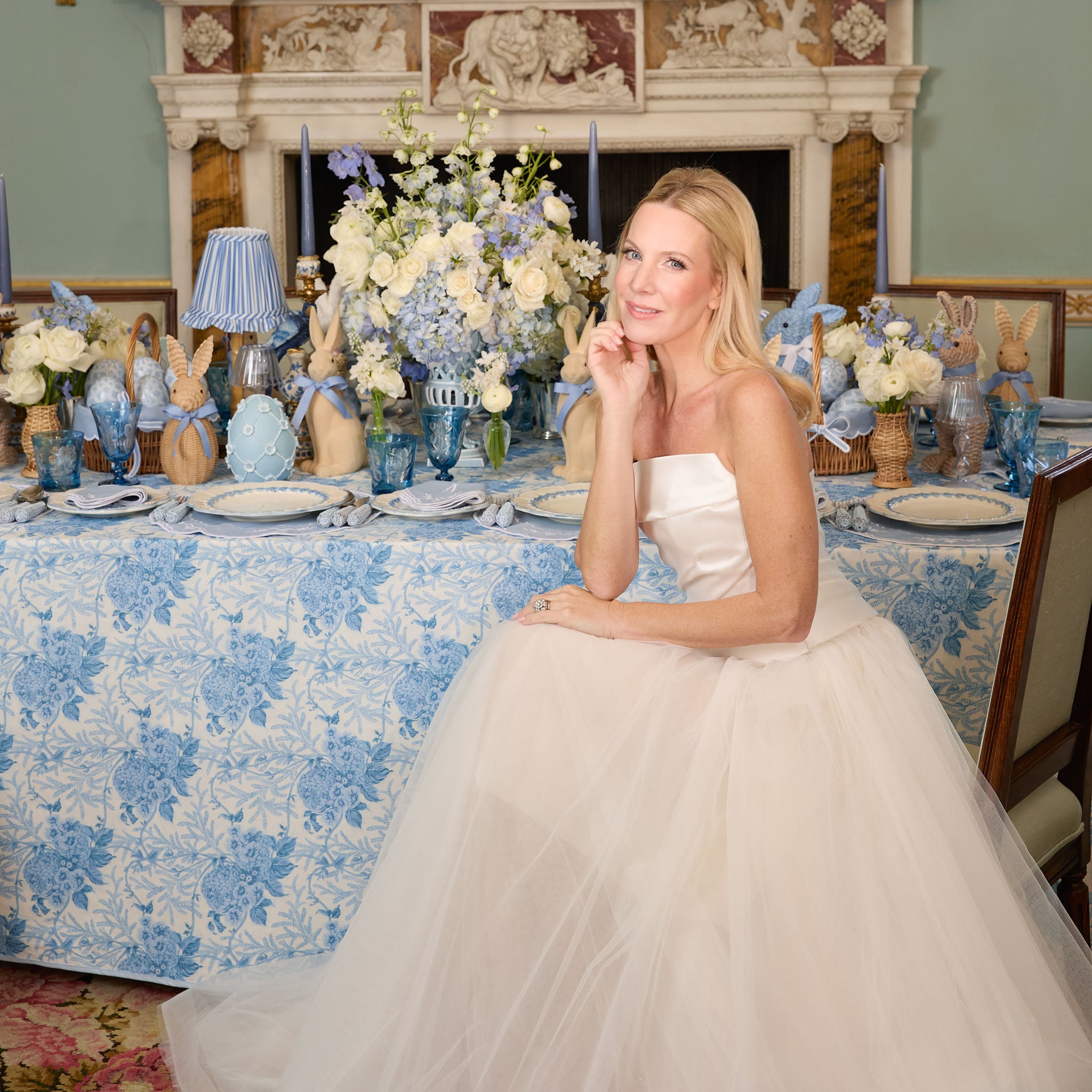 Blue Eloise Gingham Placemats & Napkins (Set of 4)