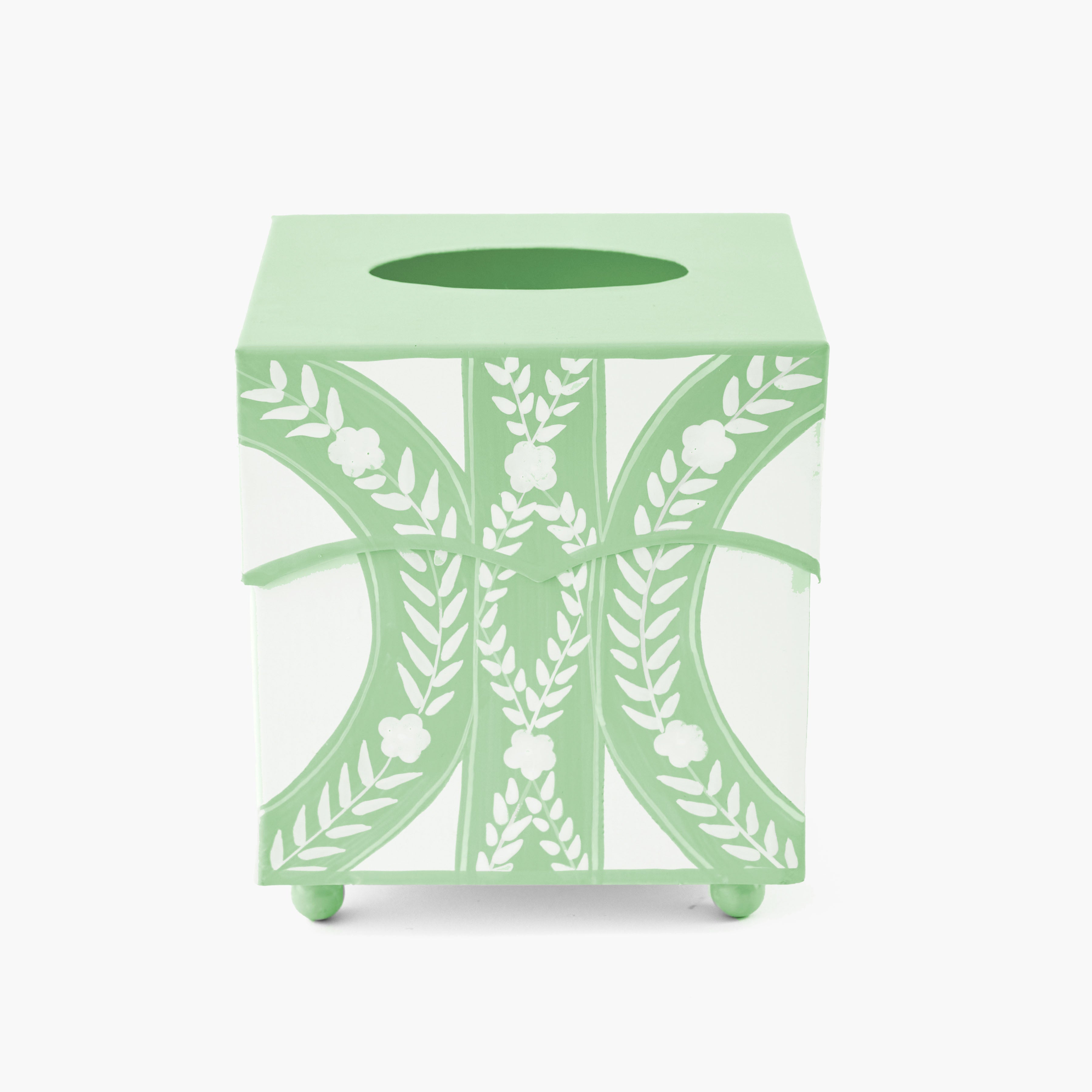 Green Floral Ikat Tissue Box