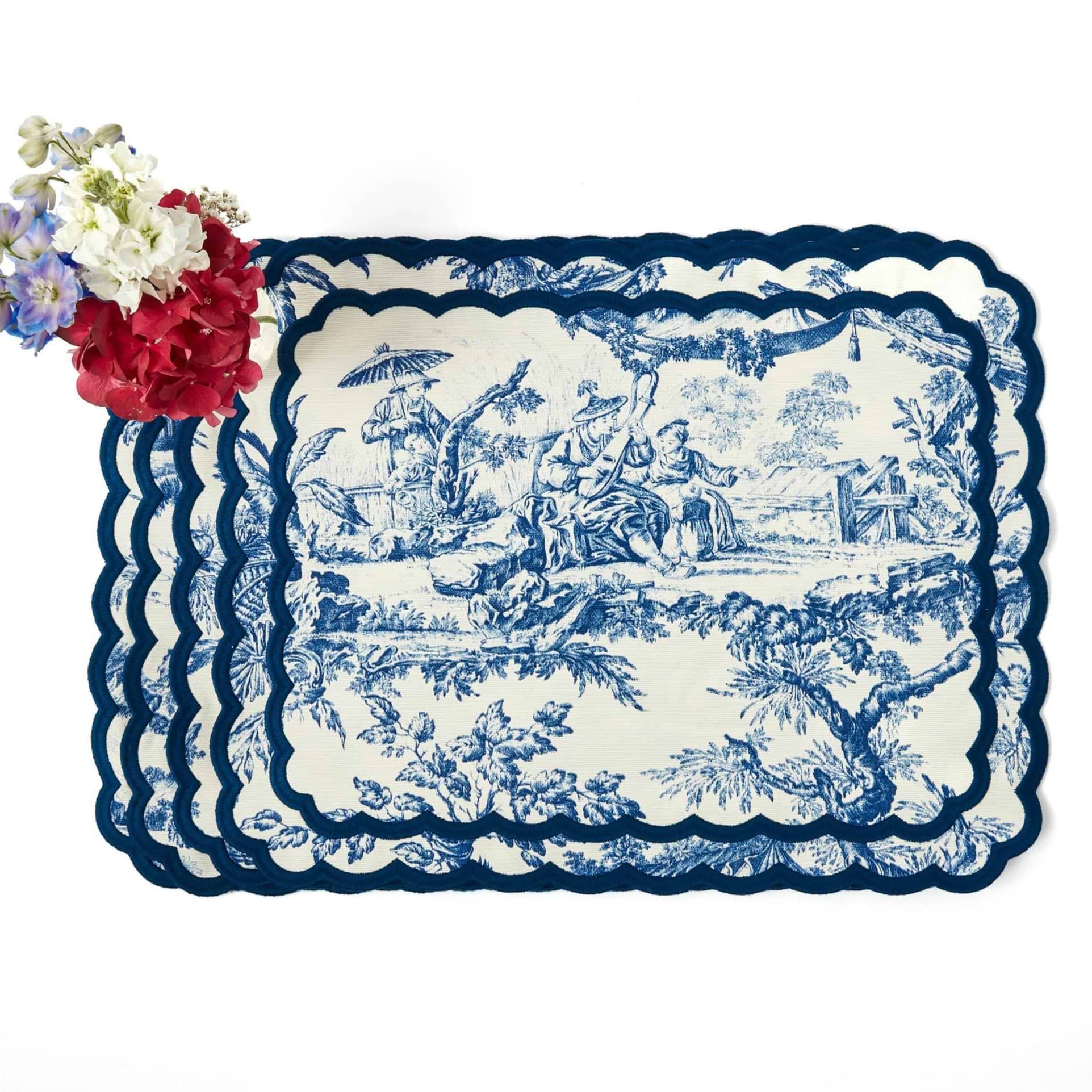 Blue Isla Toile Placemats (Set of 4)