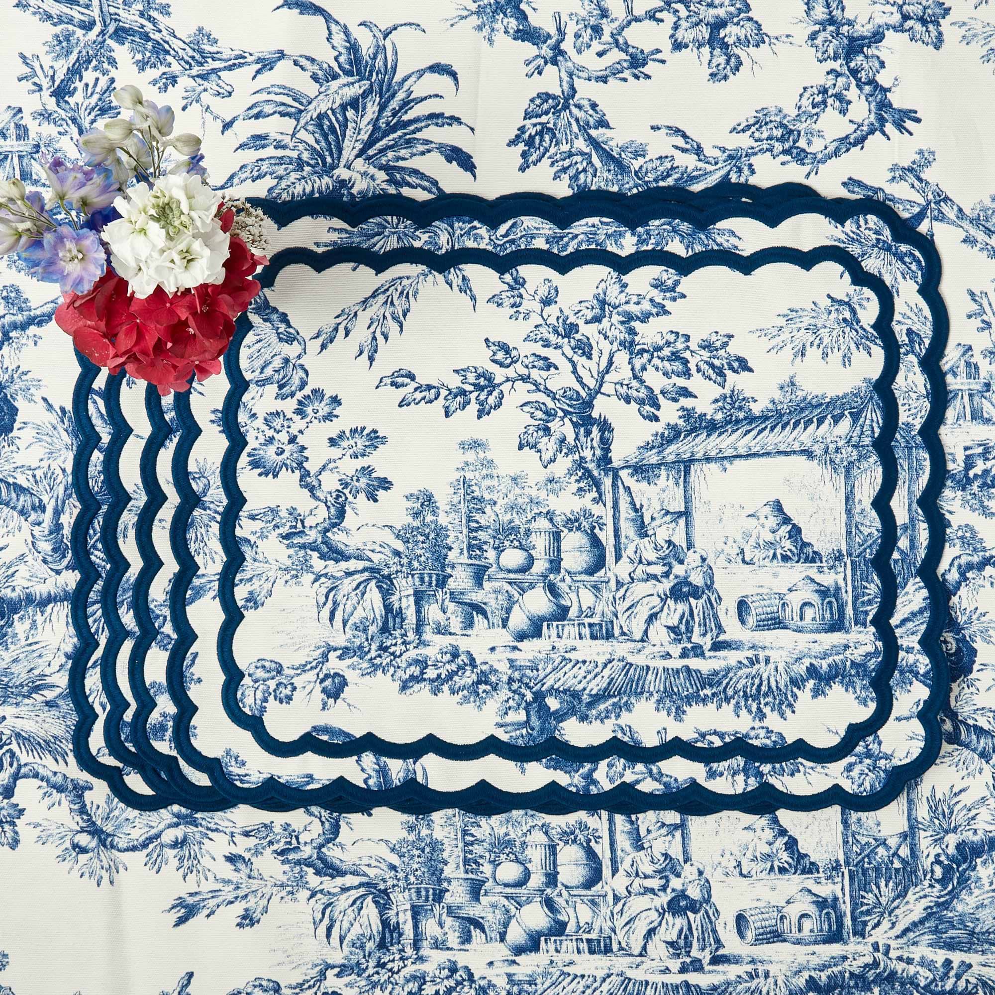 Blue Isla Toile Placemats (Set of 4)