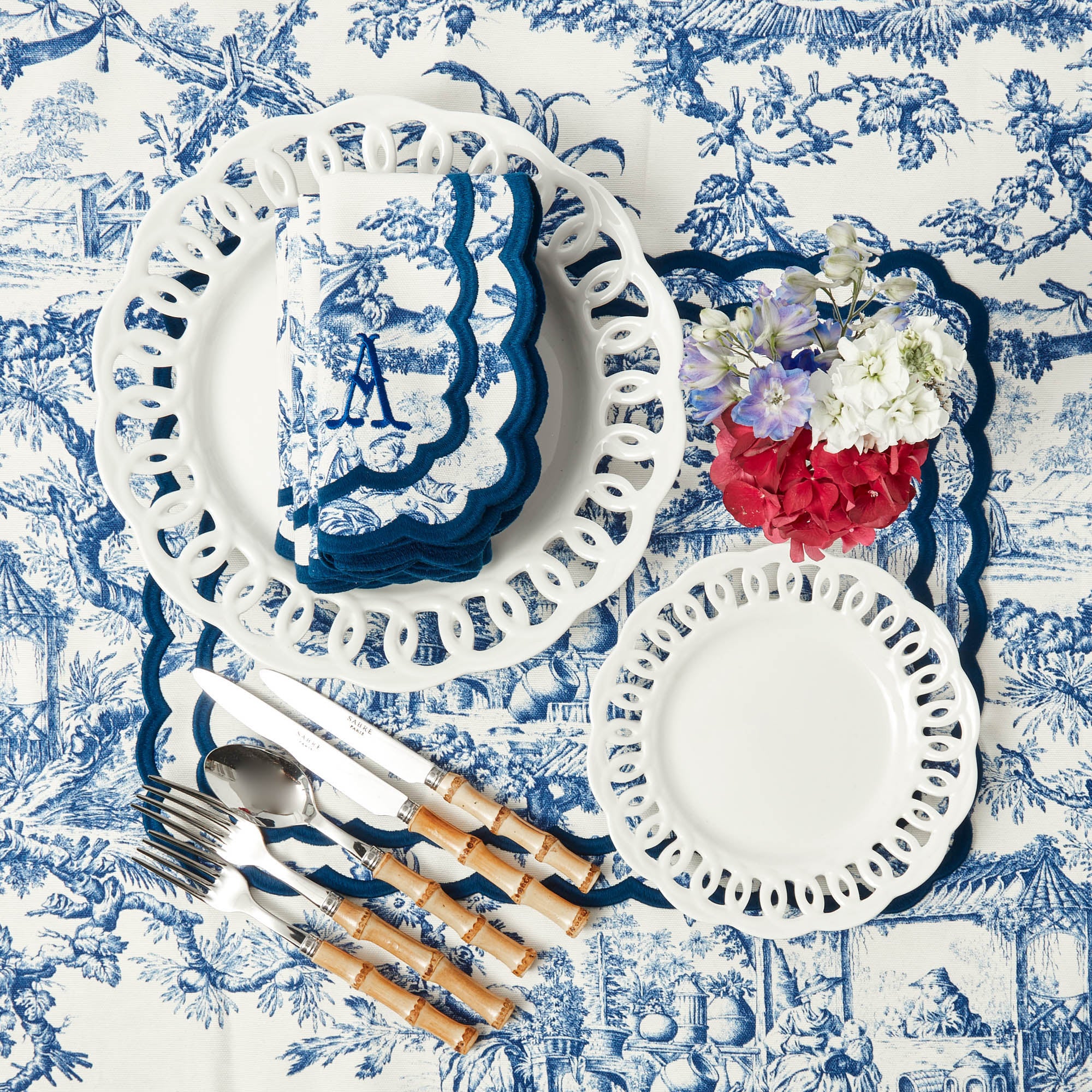 Isla Blue Toile Napkins (Set of 4)