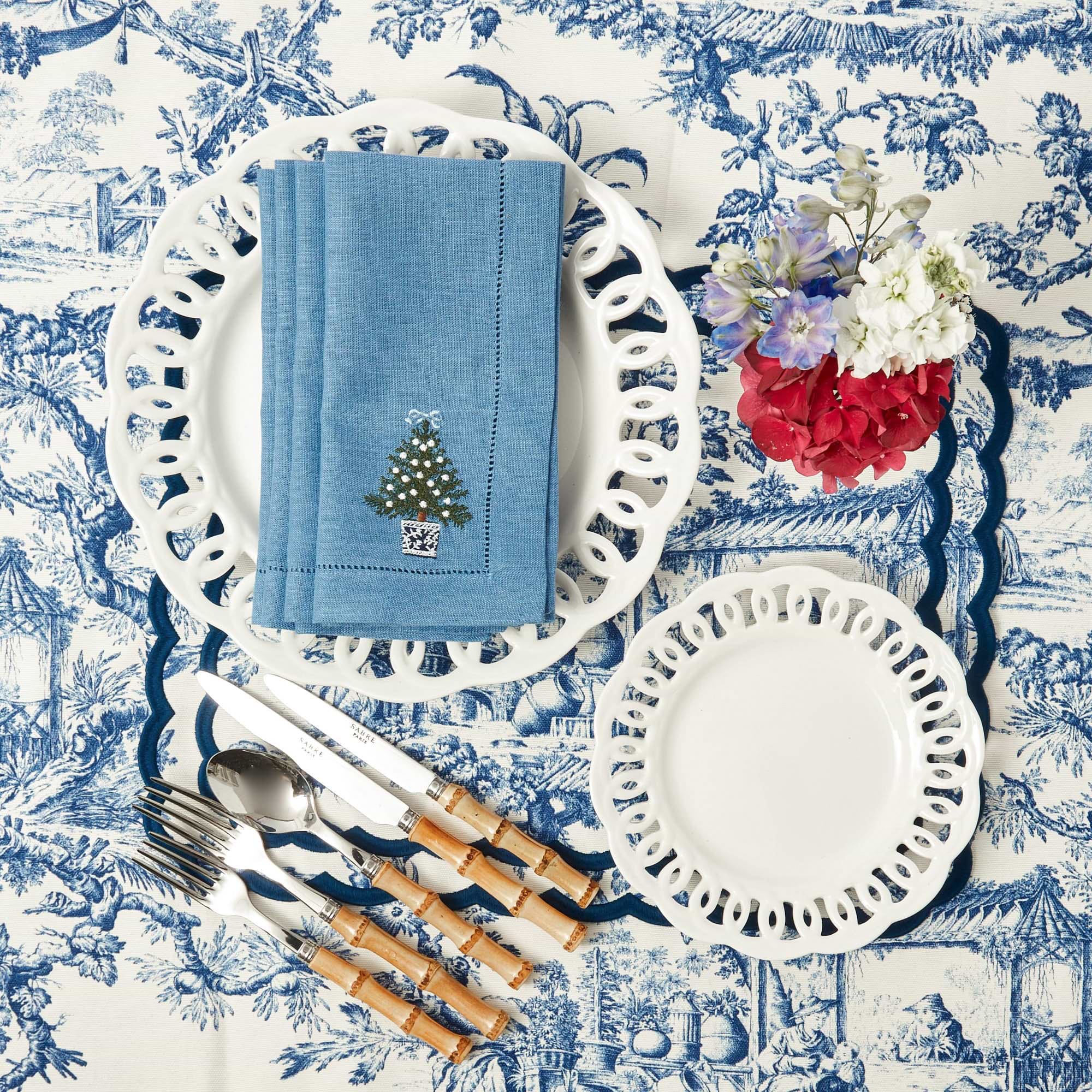 Blue Isla Toile Placemats (Set of 4)
