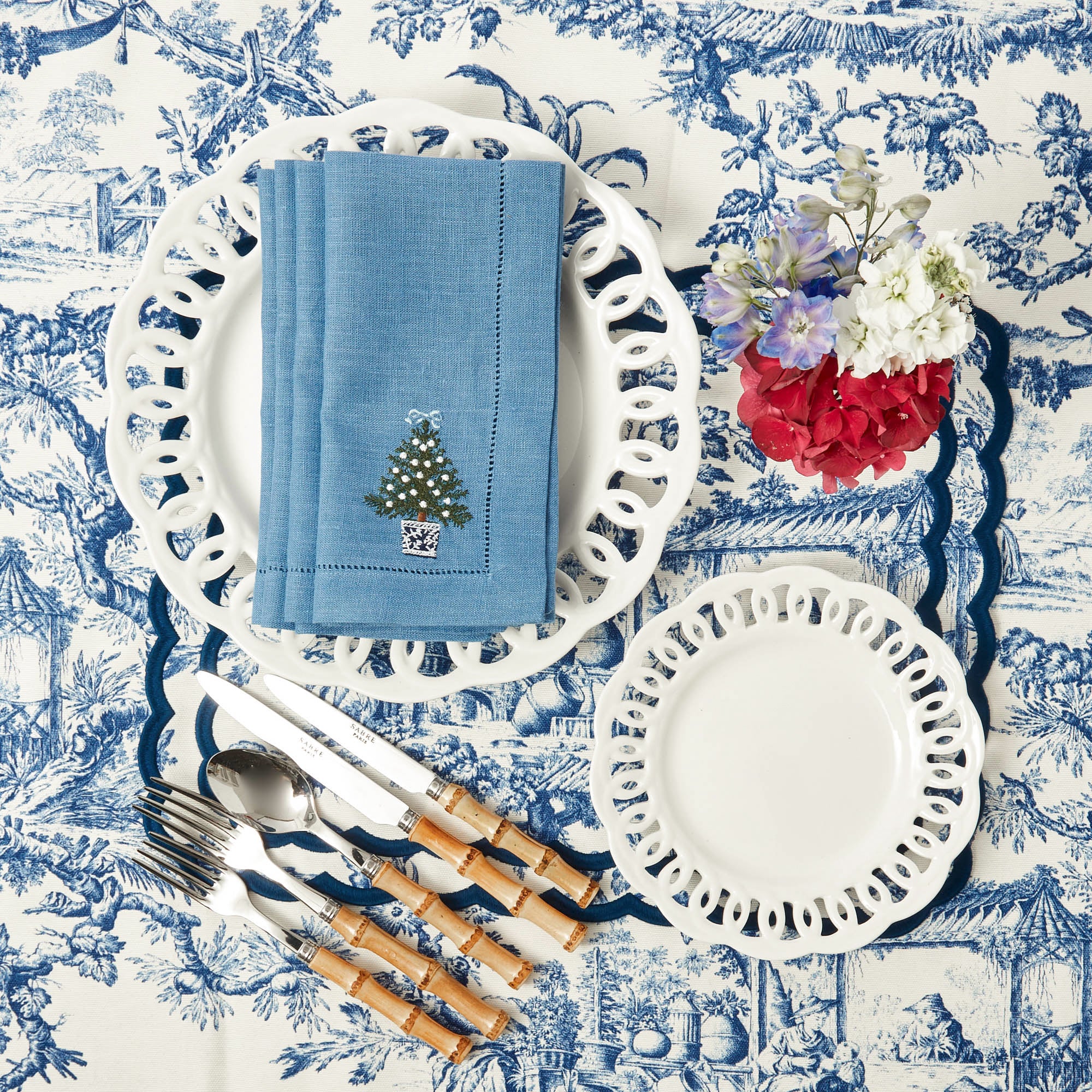 Blue Isla Toile Placemats (Set of 4)