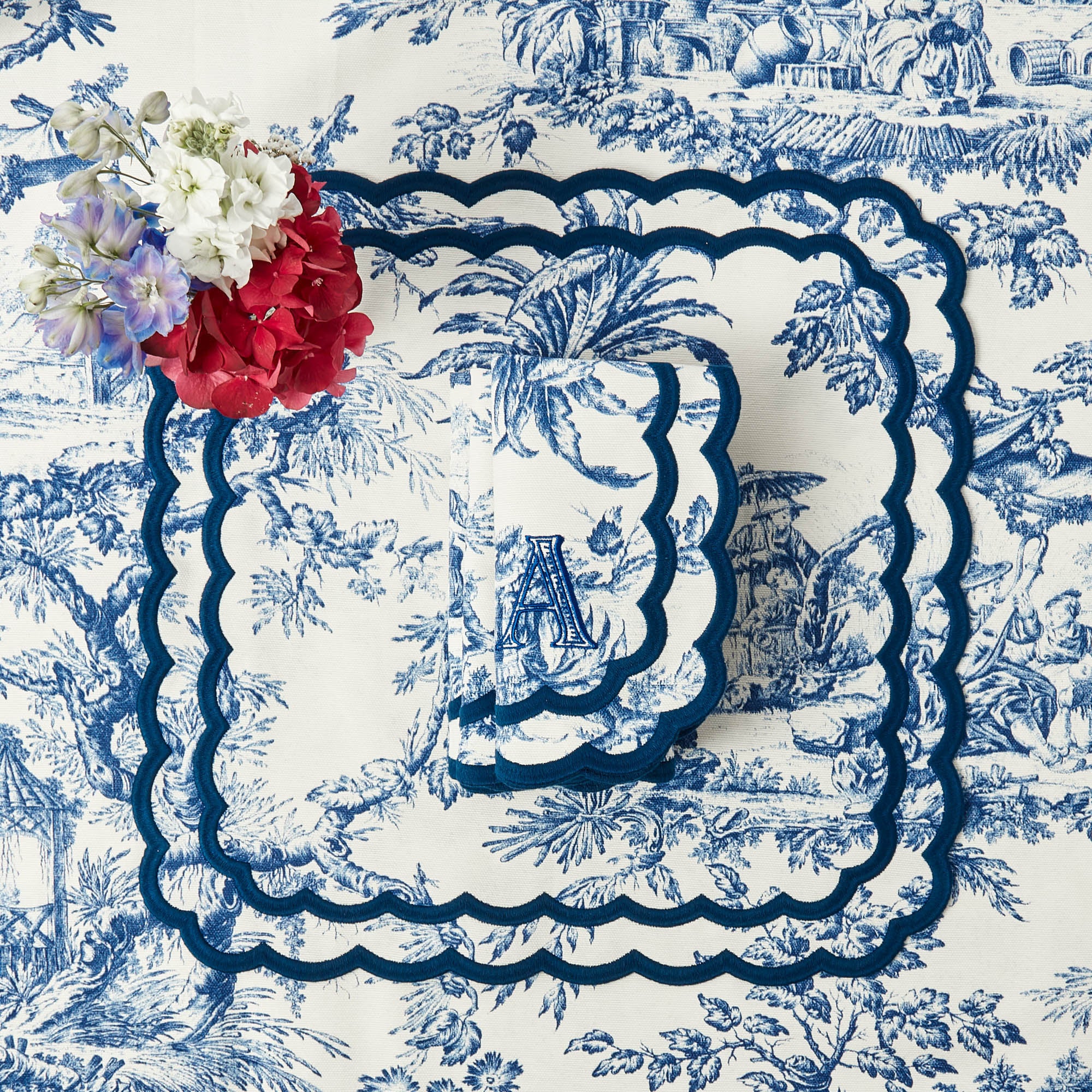 Isla Blue Toile Napkins (Set of 4)