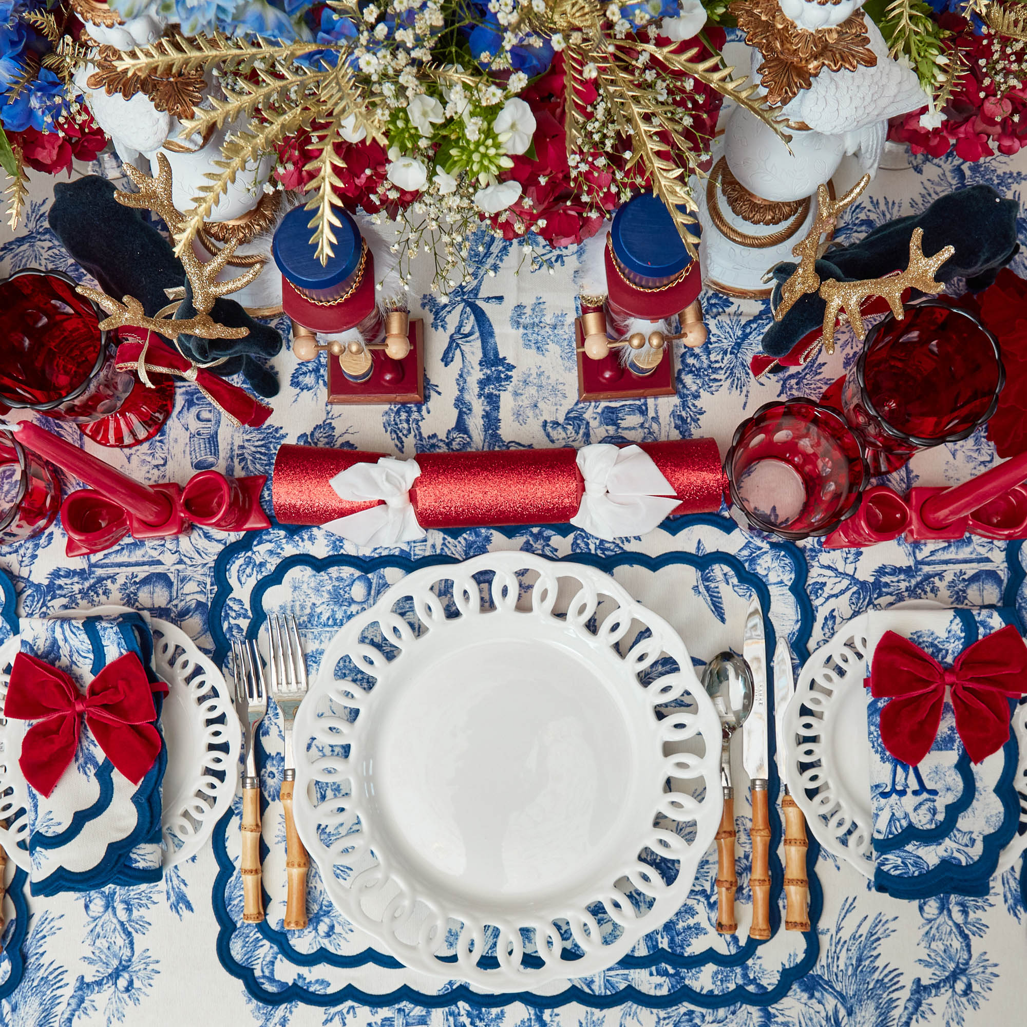 Blue Isla Toile Placemats (Set of 4)
