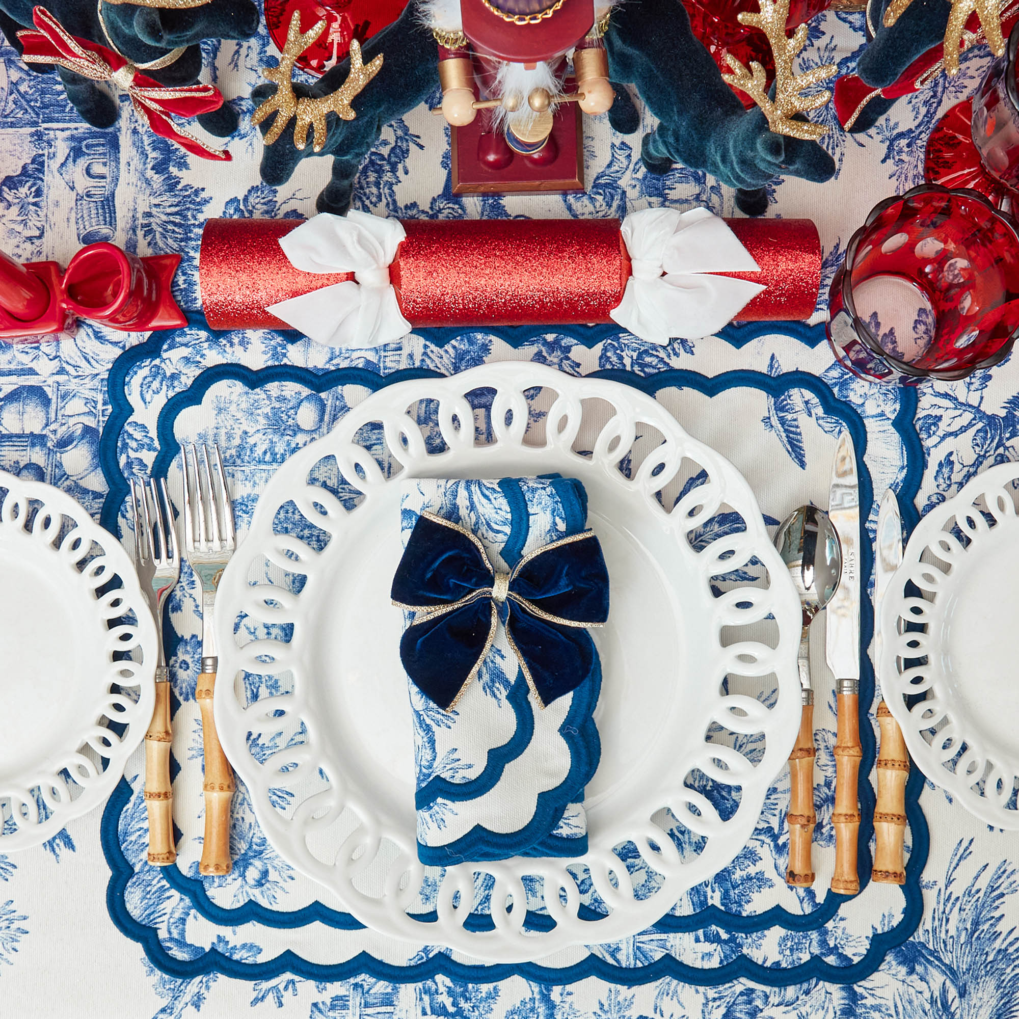 Blue Isla Toile Placemats (Set of 4)