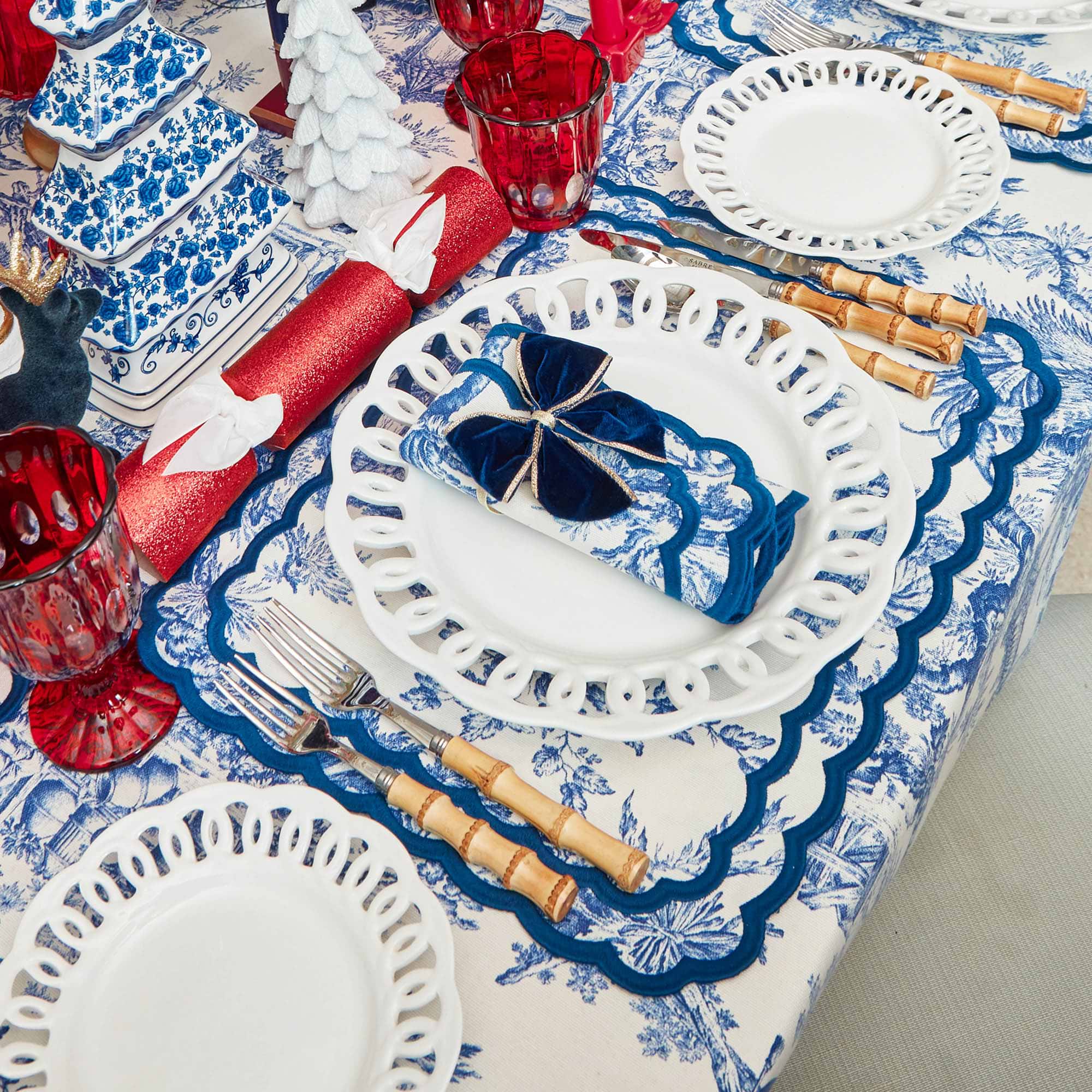 Isla Blue Toile Tablecloth