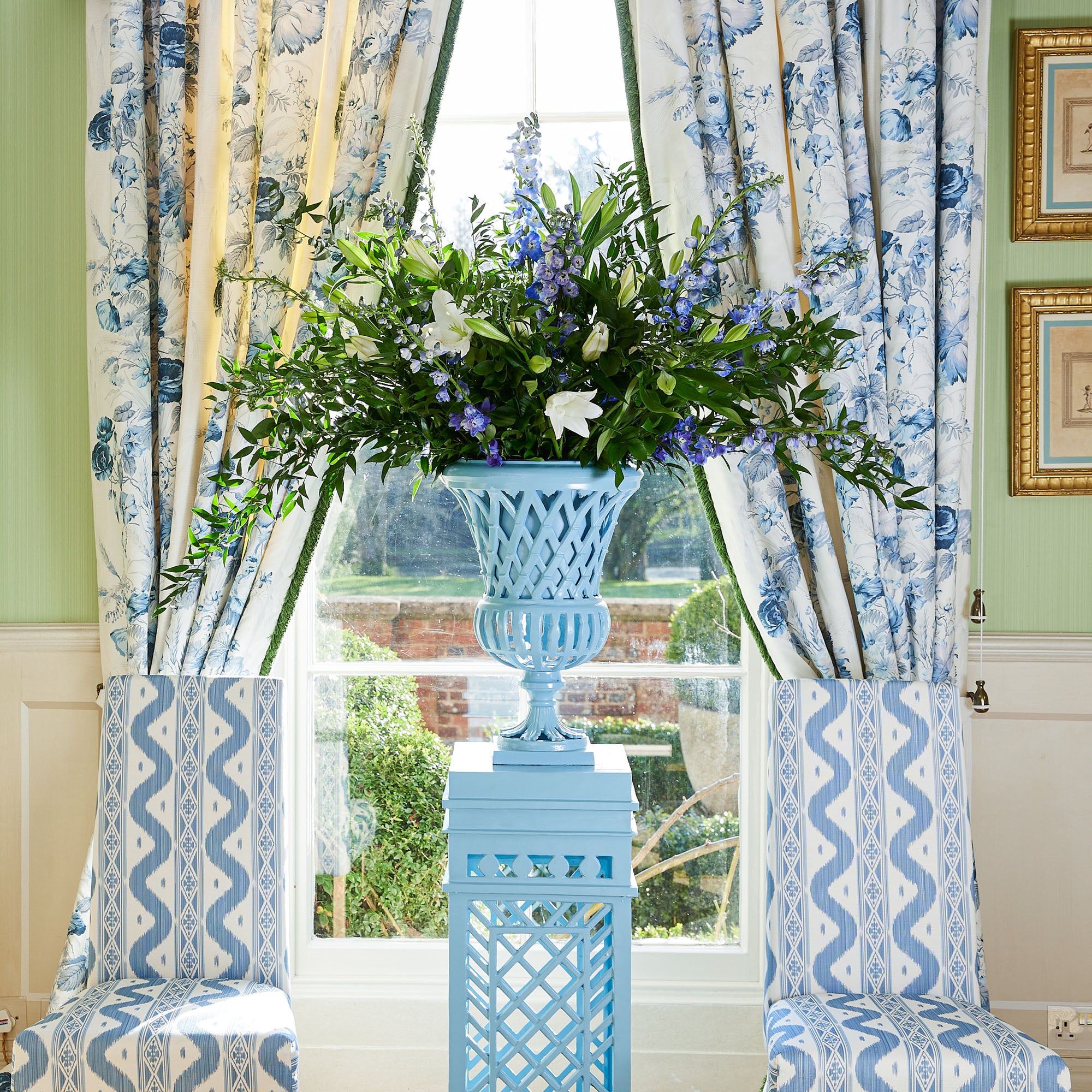 Blue Adelaide Lattice Urn