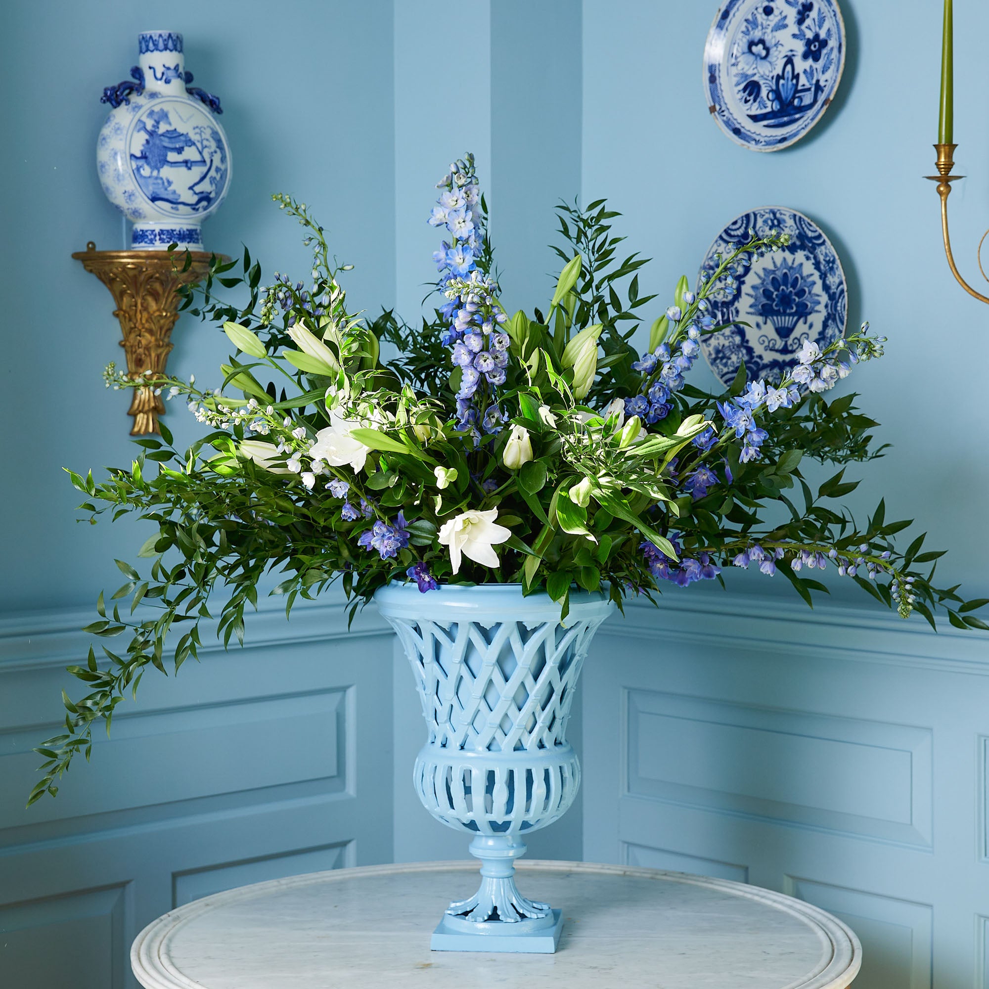 Blue Adelaide Lattice Urn
