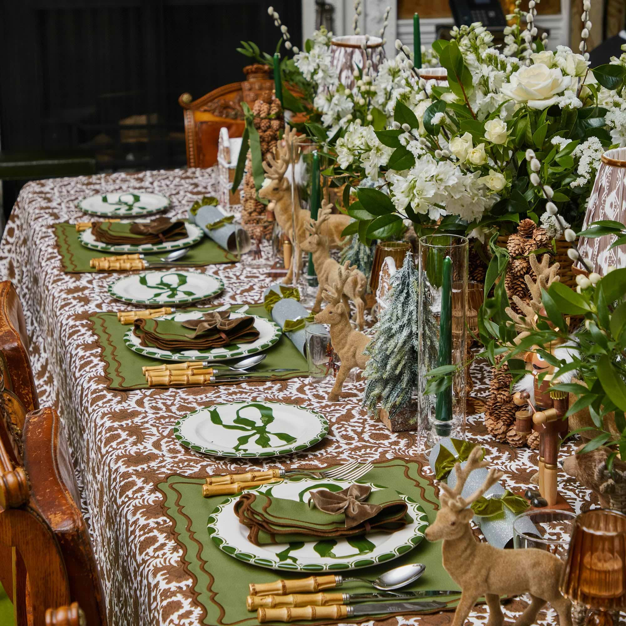 Katherine Green & Chocolate Napkins (Set of 4)