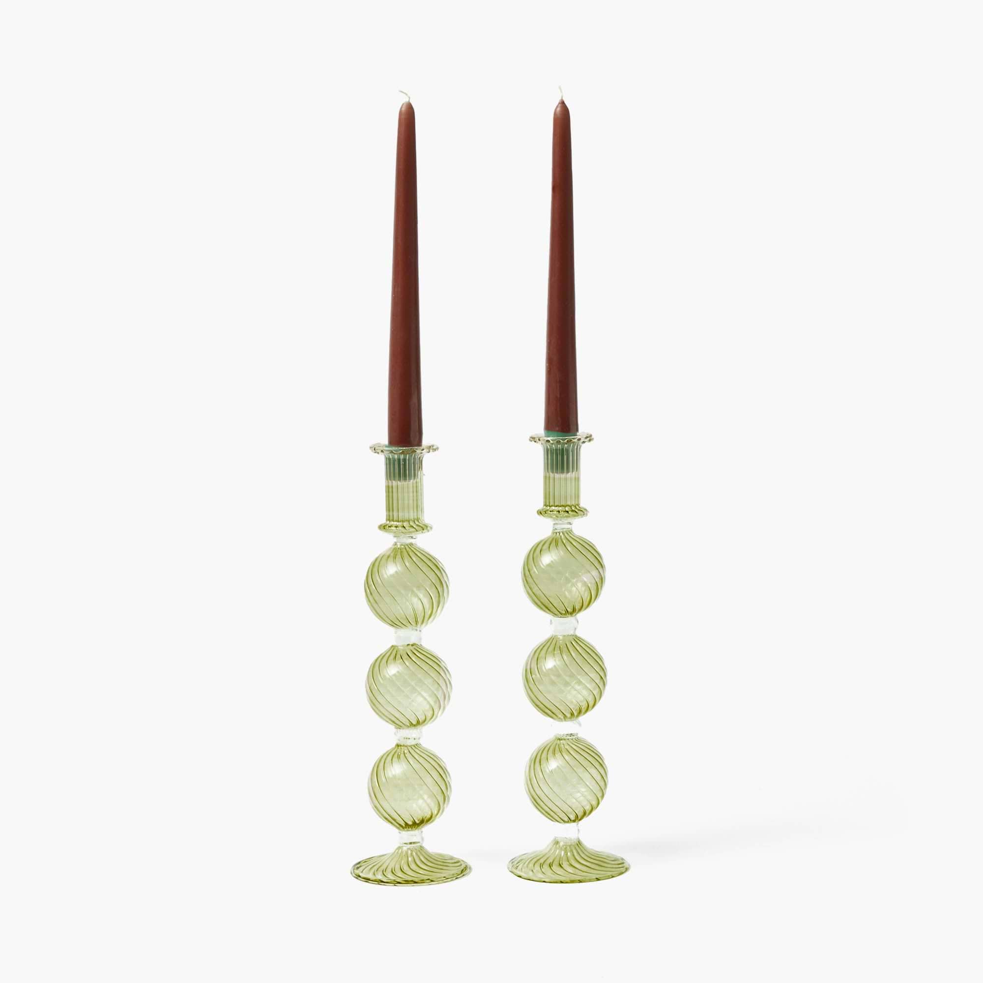Olive Camille Candle Holders (Pair)