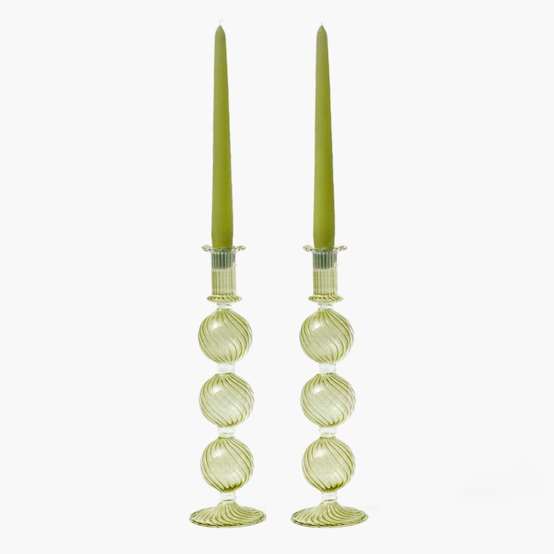 Olive Camille Candle Holders (Pair)