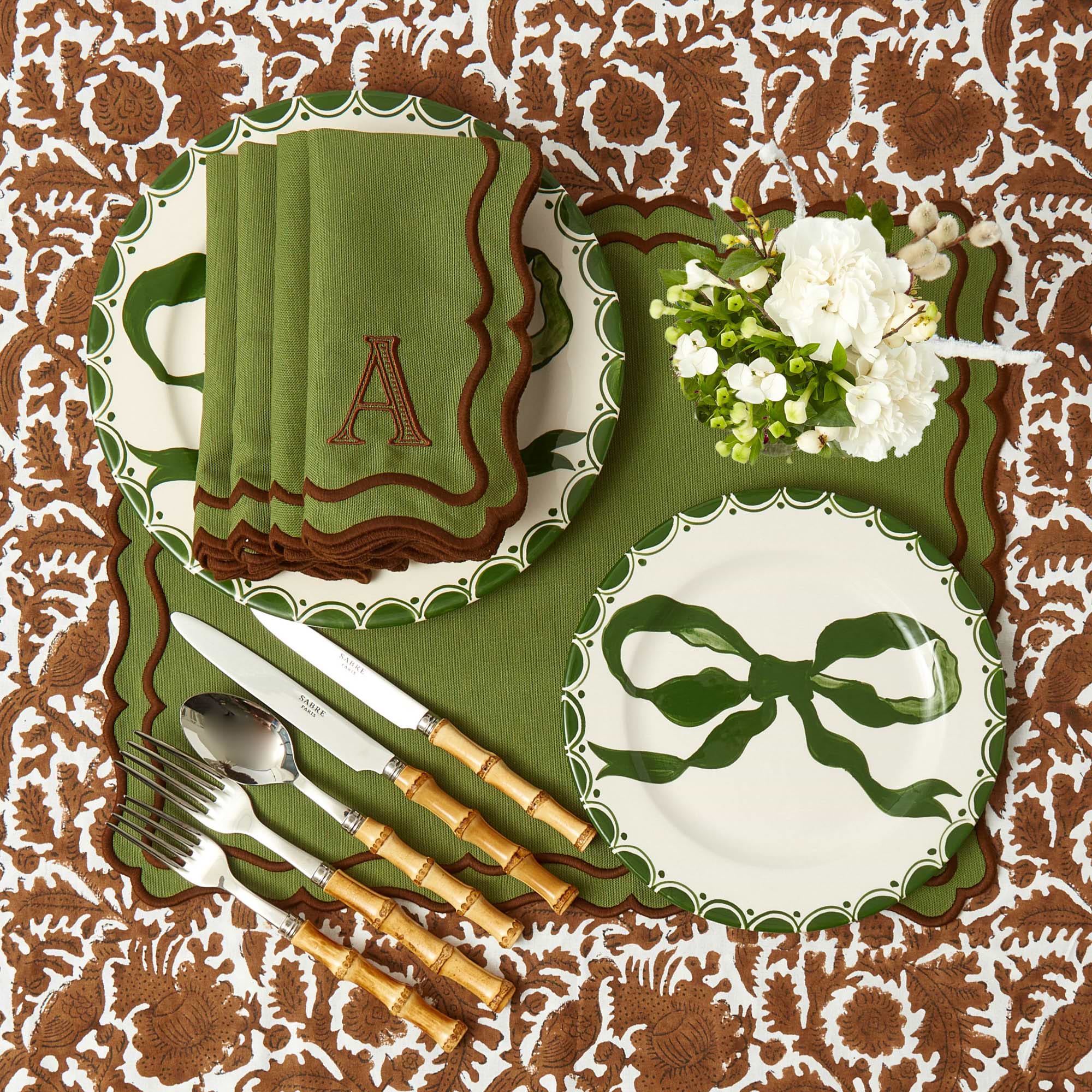 Katherine Green & Chocolate Napkins (Set of 4)